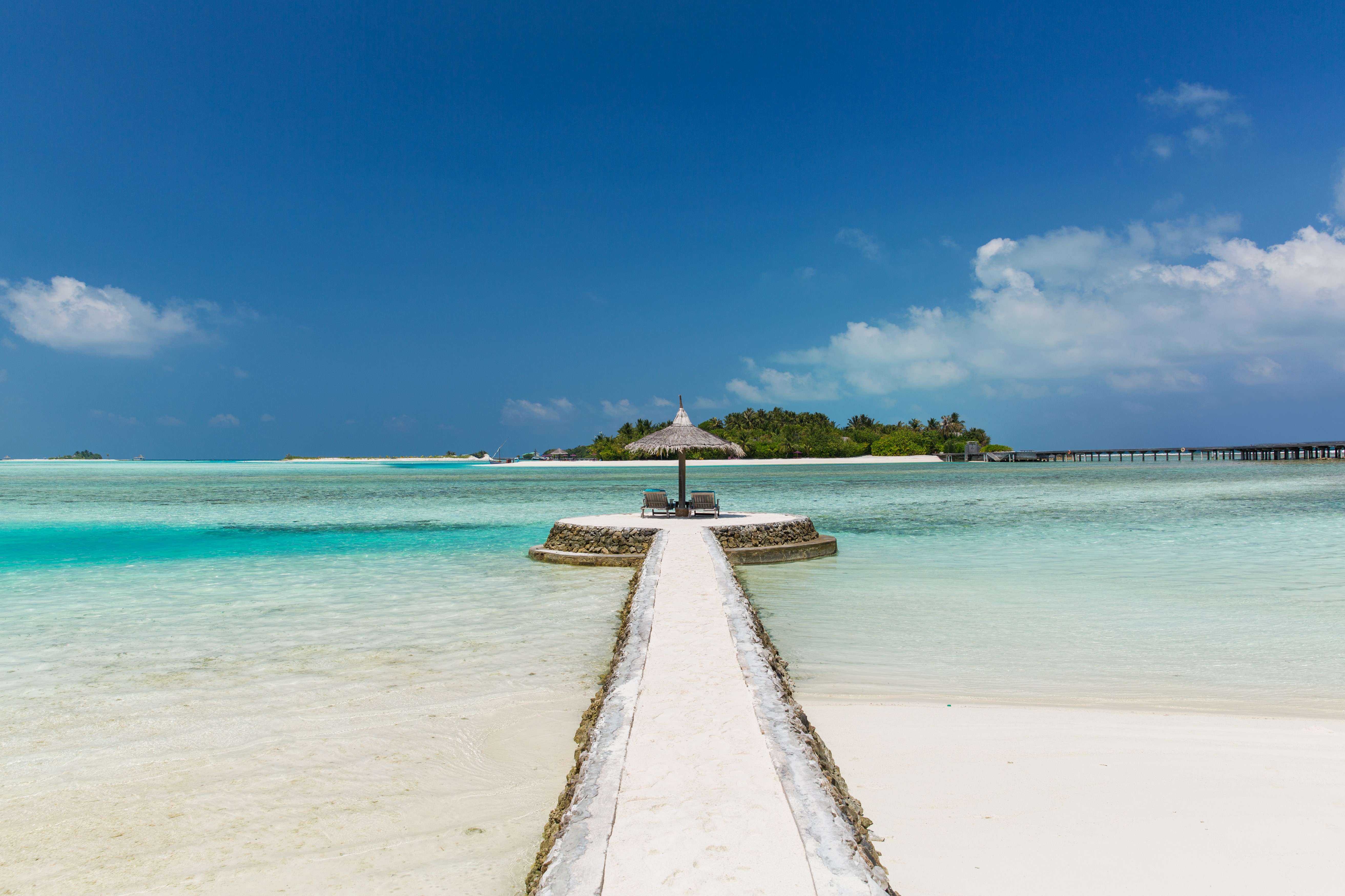 Maldives Tropics Sea 4K HD Wallpaper