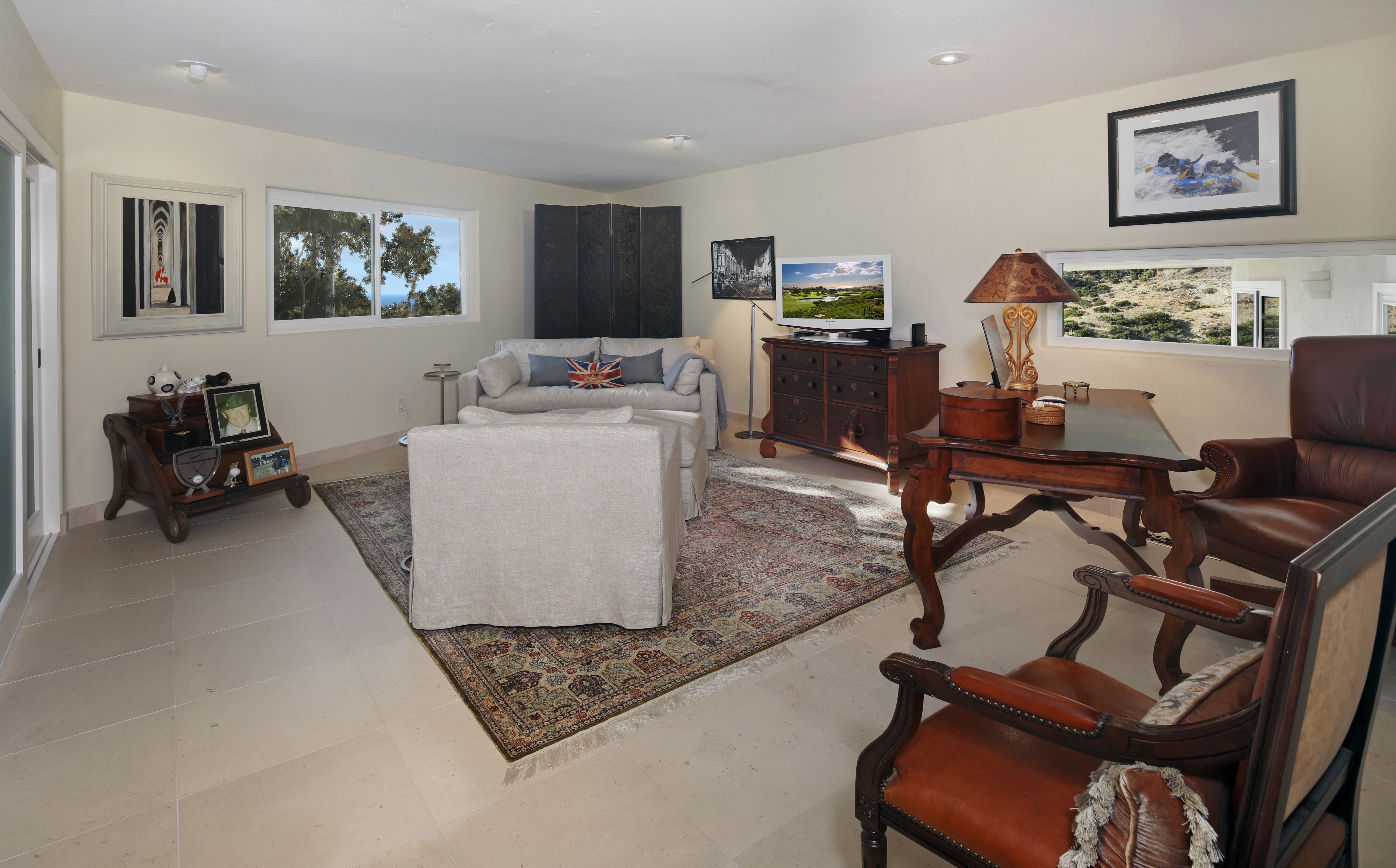 Interior design of a living room with furniture and decor HD Wallpaper