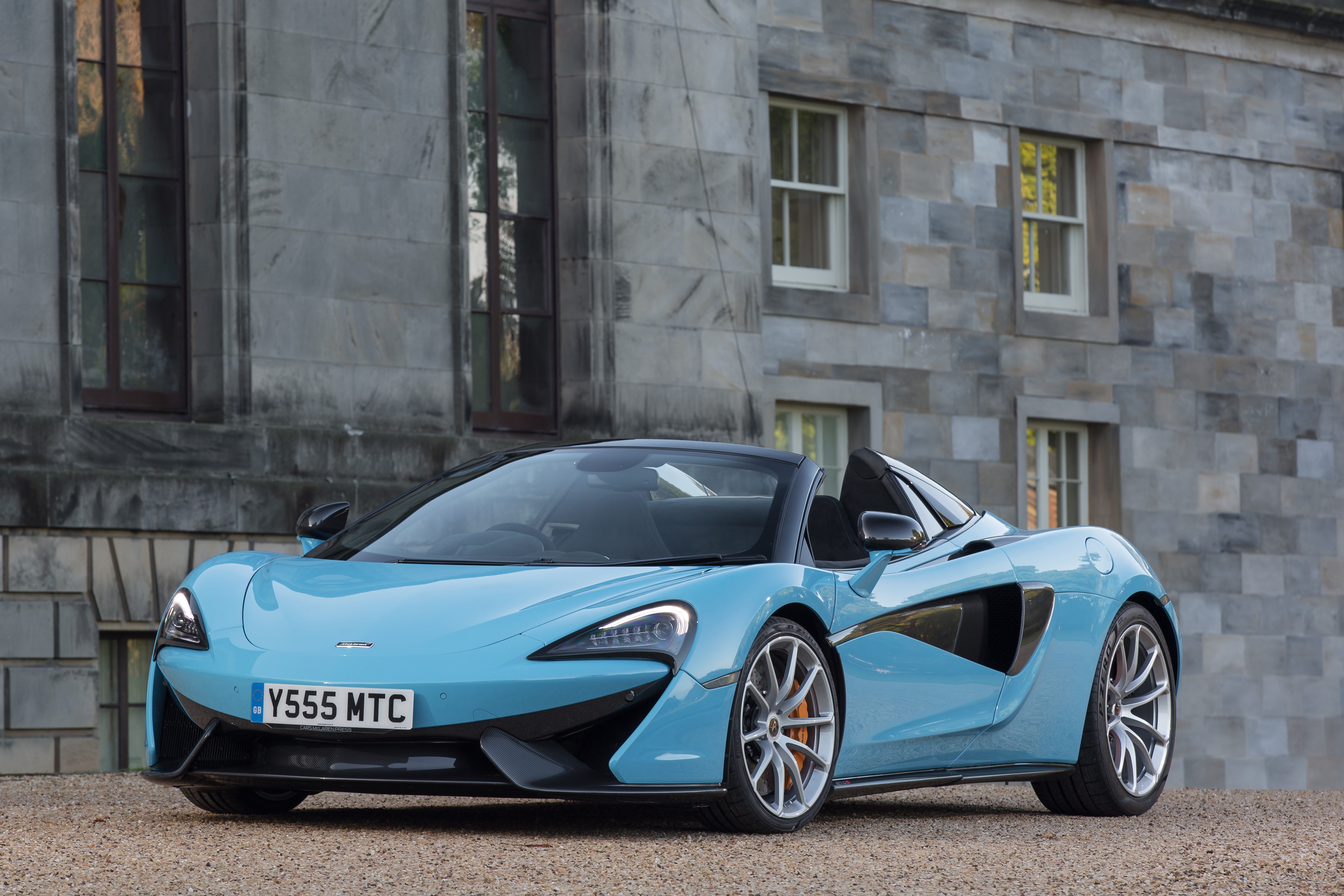 Light Blue McLaren 570S Spider Roadster HD Wallpaper
