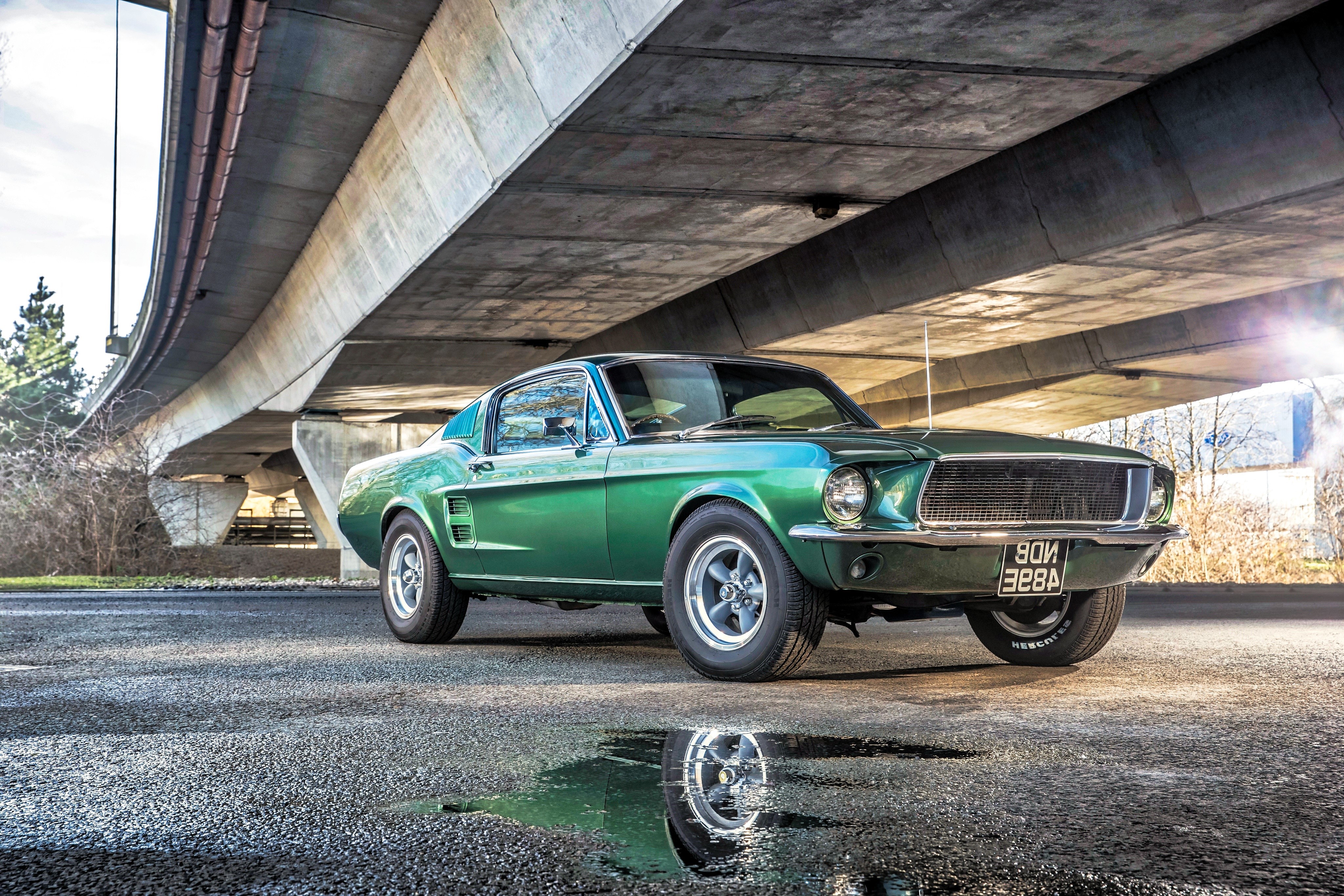 Green Ford Mustang American Muscle GT390 HD Wallpaper