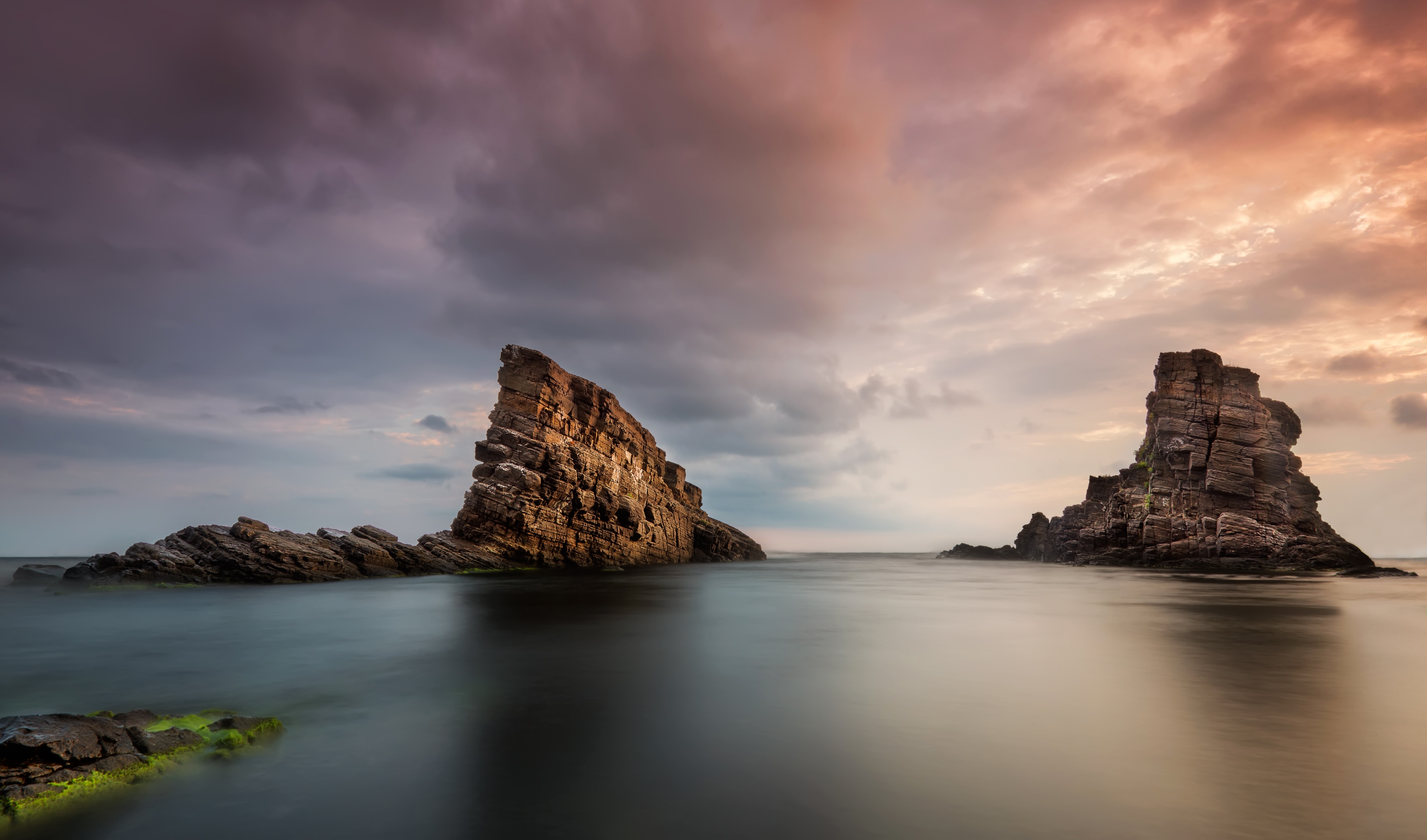 Rocky Sea Stacks at Sunset in Bulgaria HD Wallpaper