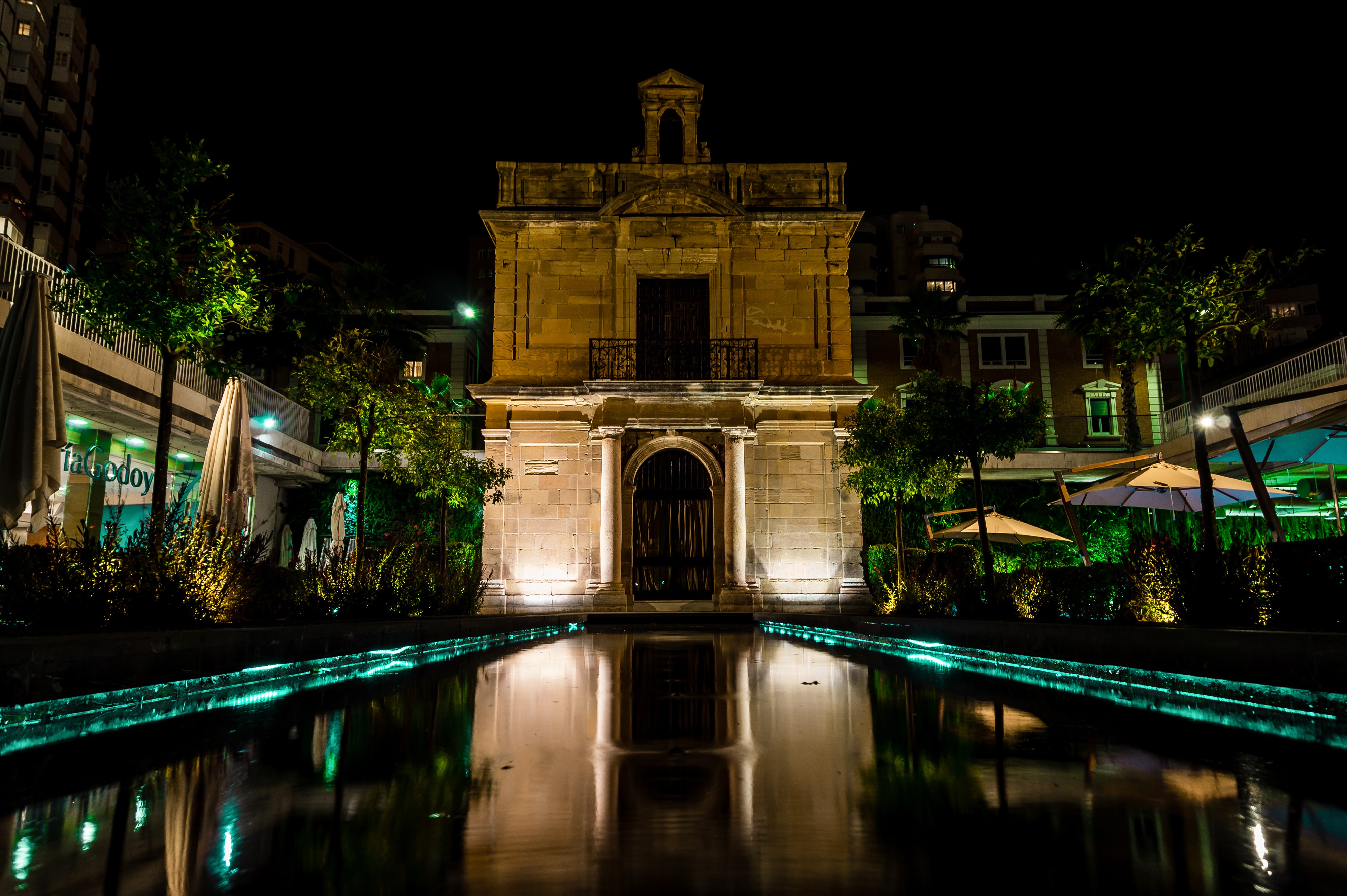 Capilla de la Virgen del Puerto Malaga at Night HD Wallpaper