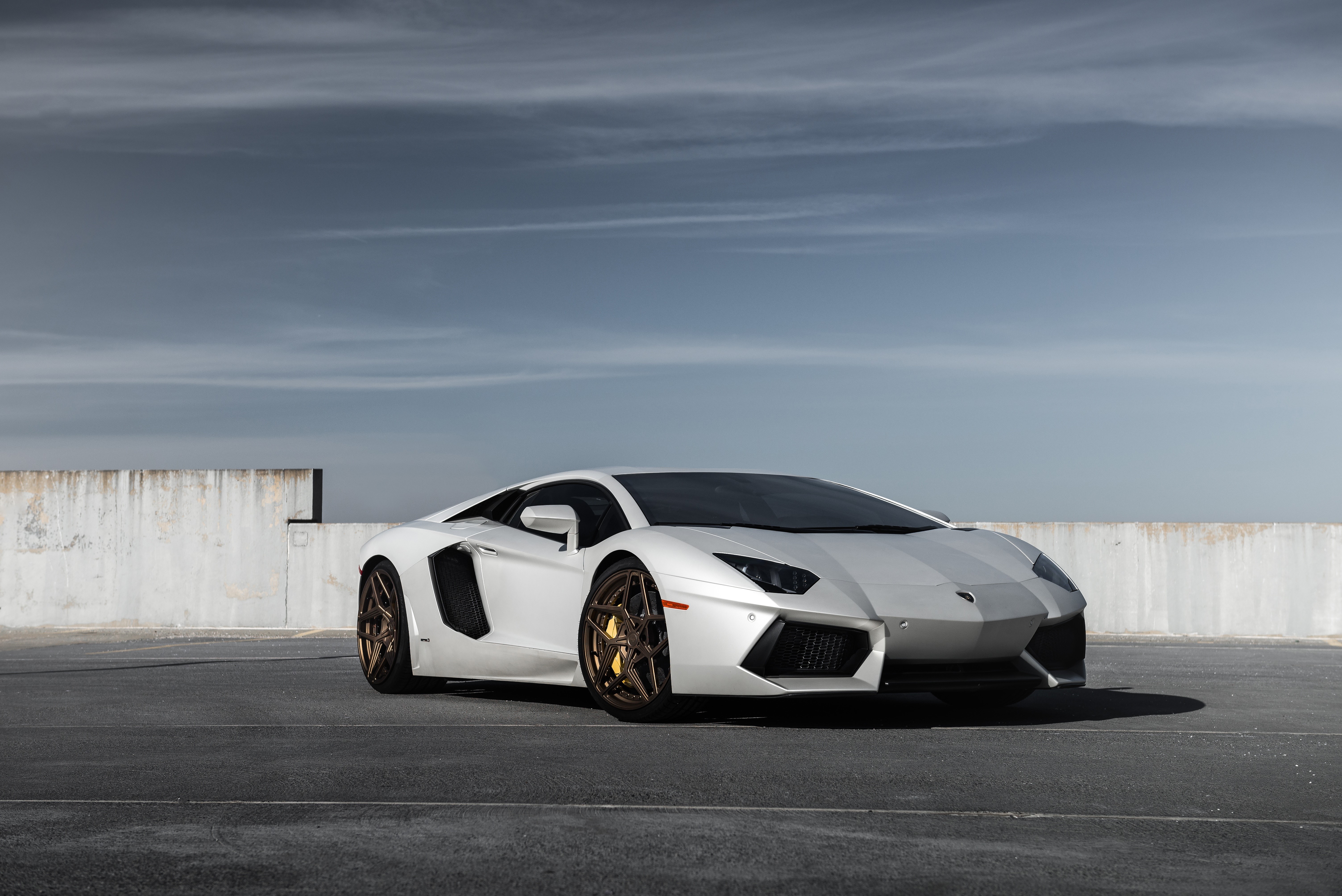 White Lamborghini Aventador HD Wallpaper