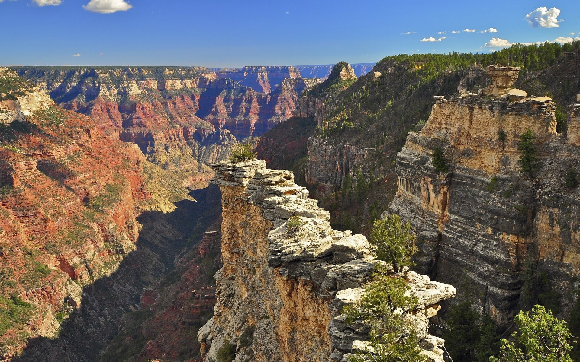 Grand Canyon National Park vista with rock formations HD Wallpaper
