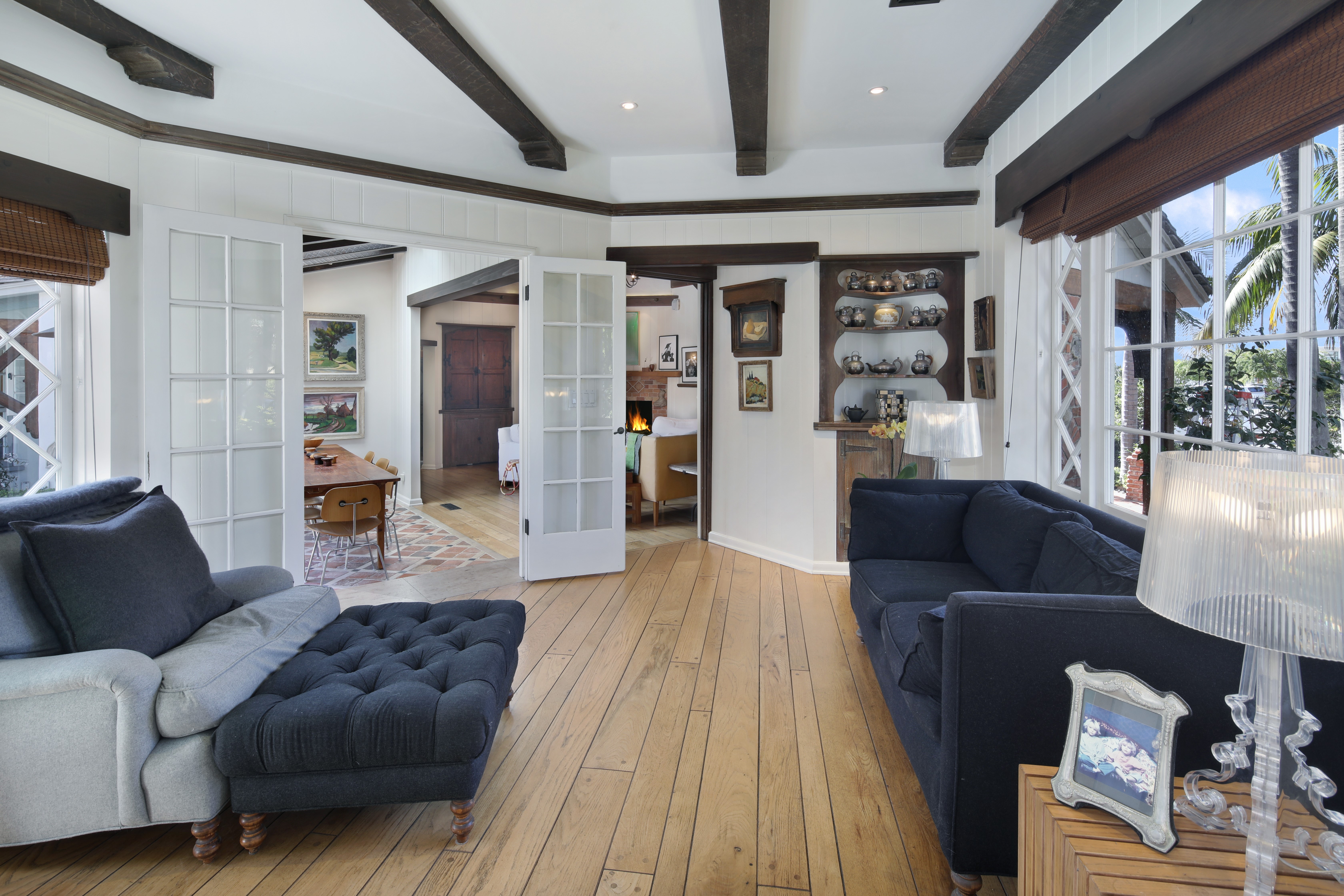 Living room with sofas and armchair HD Wallpaper