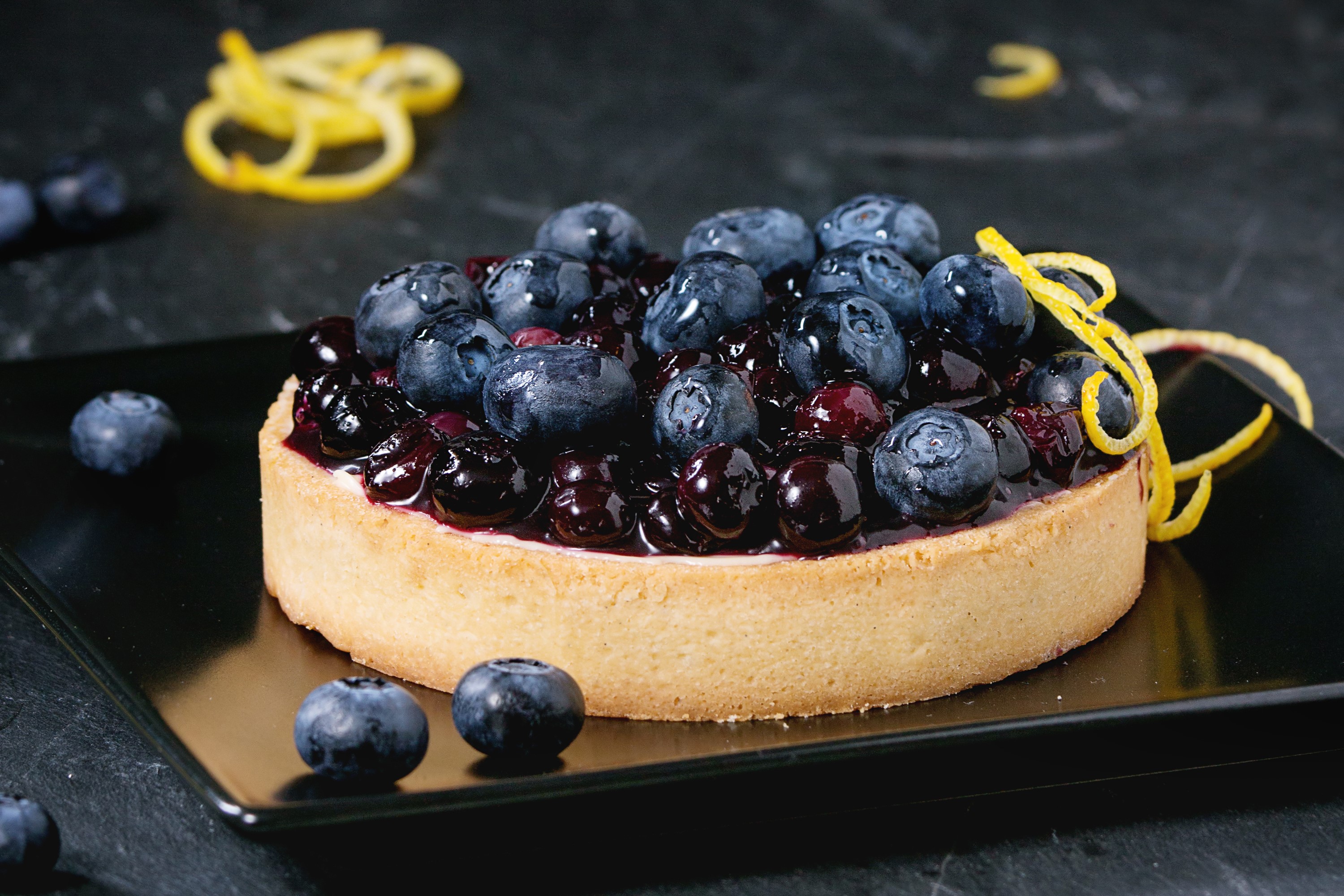Blueberry Tart with Lemon Zest HD Wallpaper