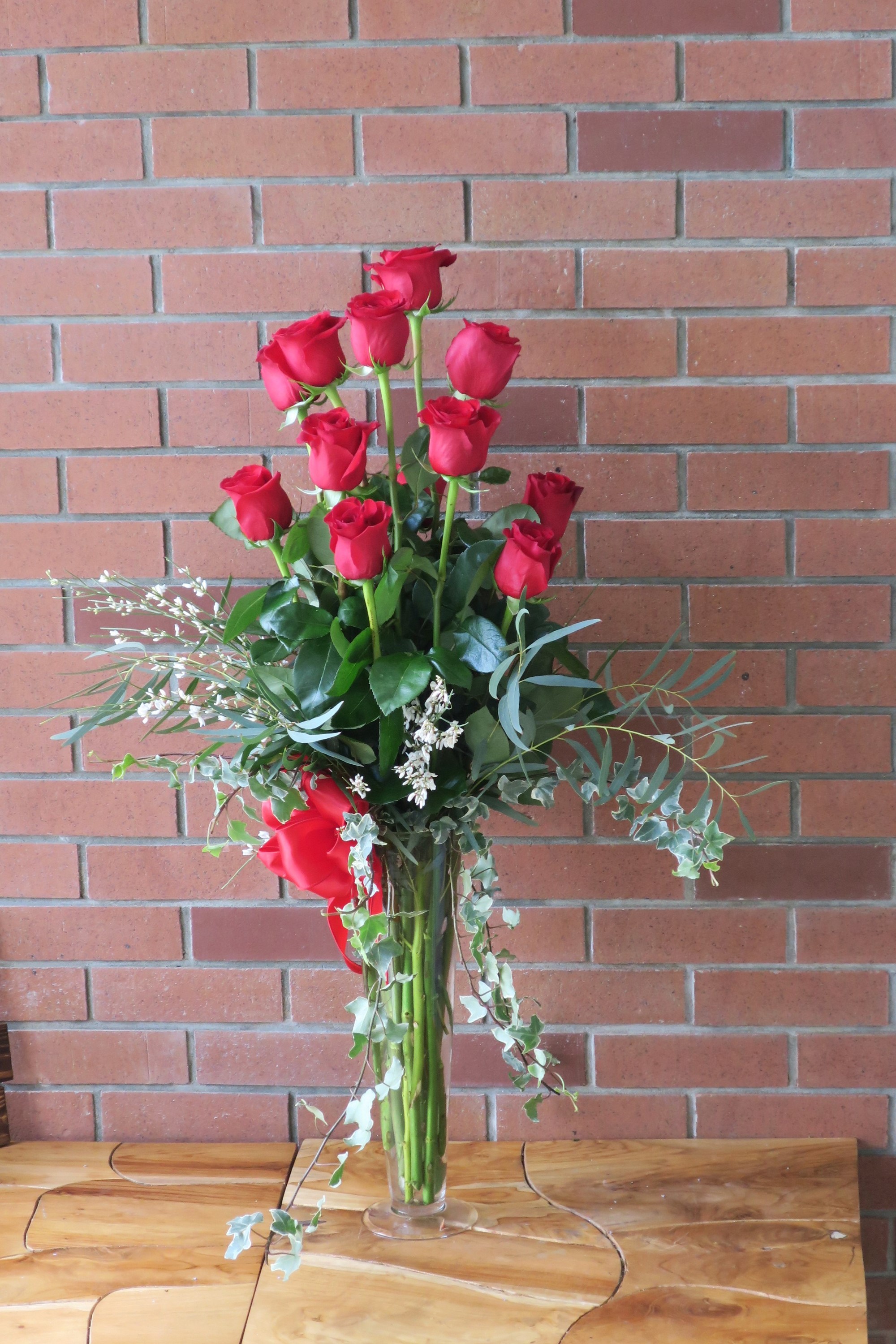 Red Roses in a Tall Vase HD Phone Wallpaper