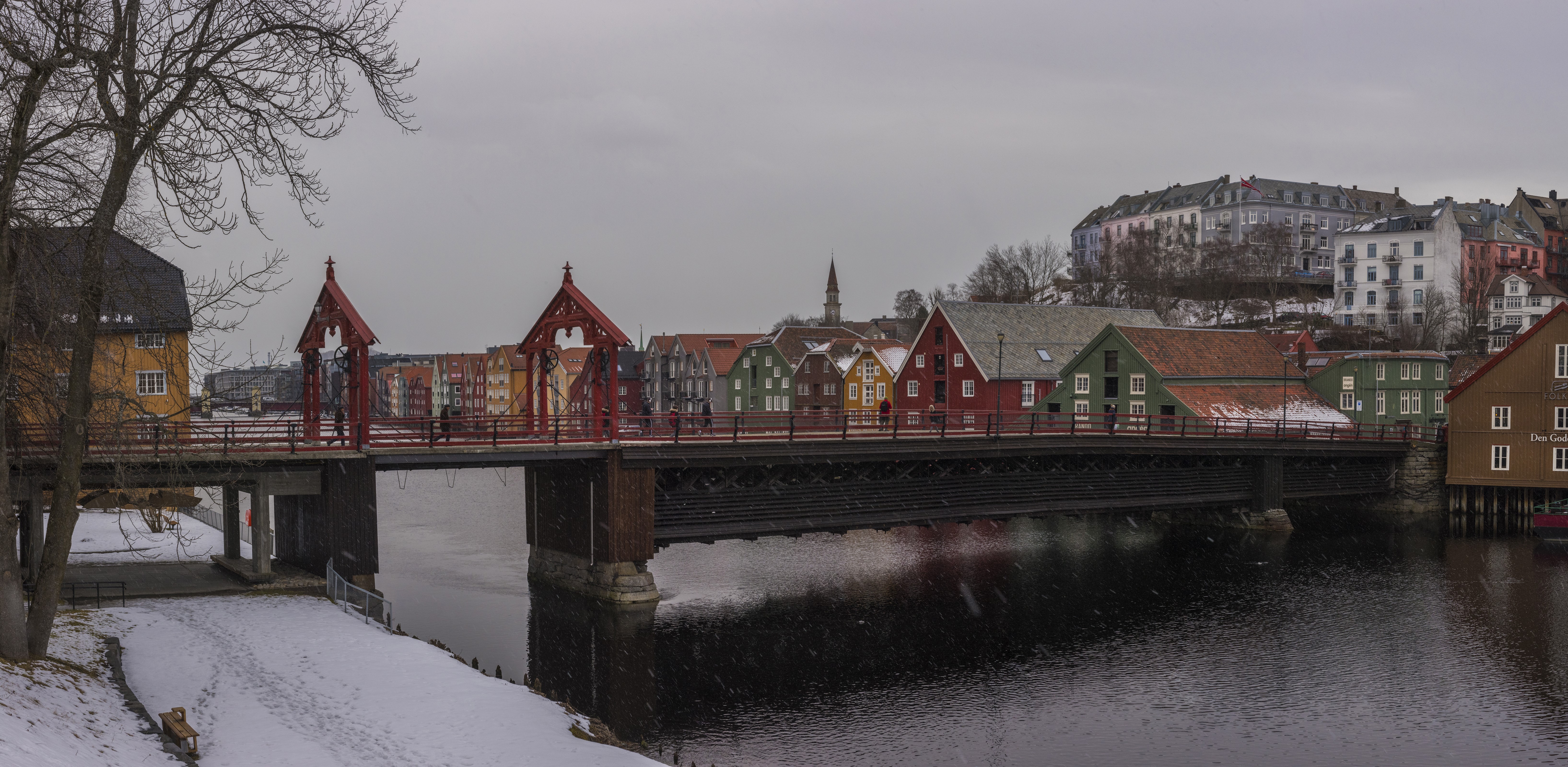 Trondheim, Norway Bridge in Winter with Snow HD Wallpaper