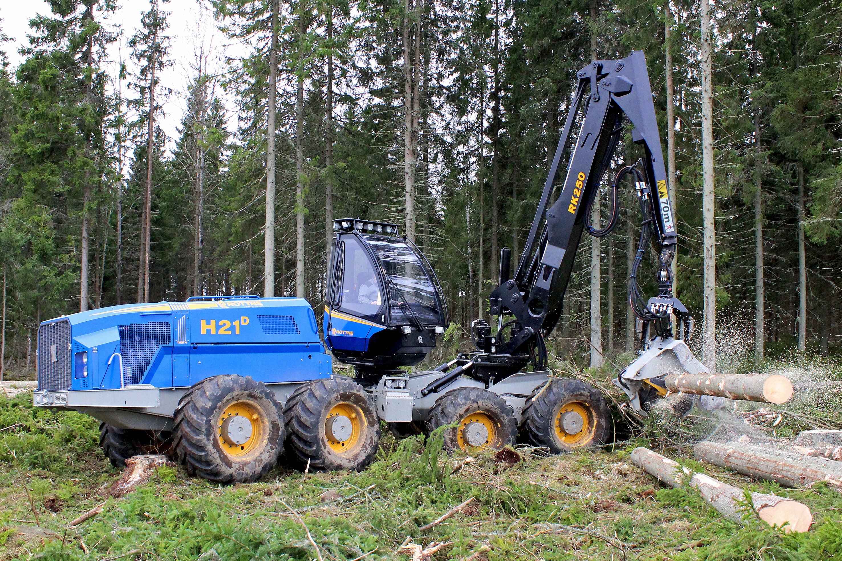 Rottne H21D Forwarder in a Forest HD Wallpaper