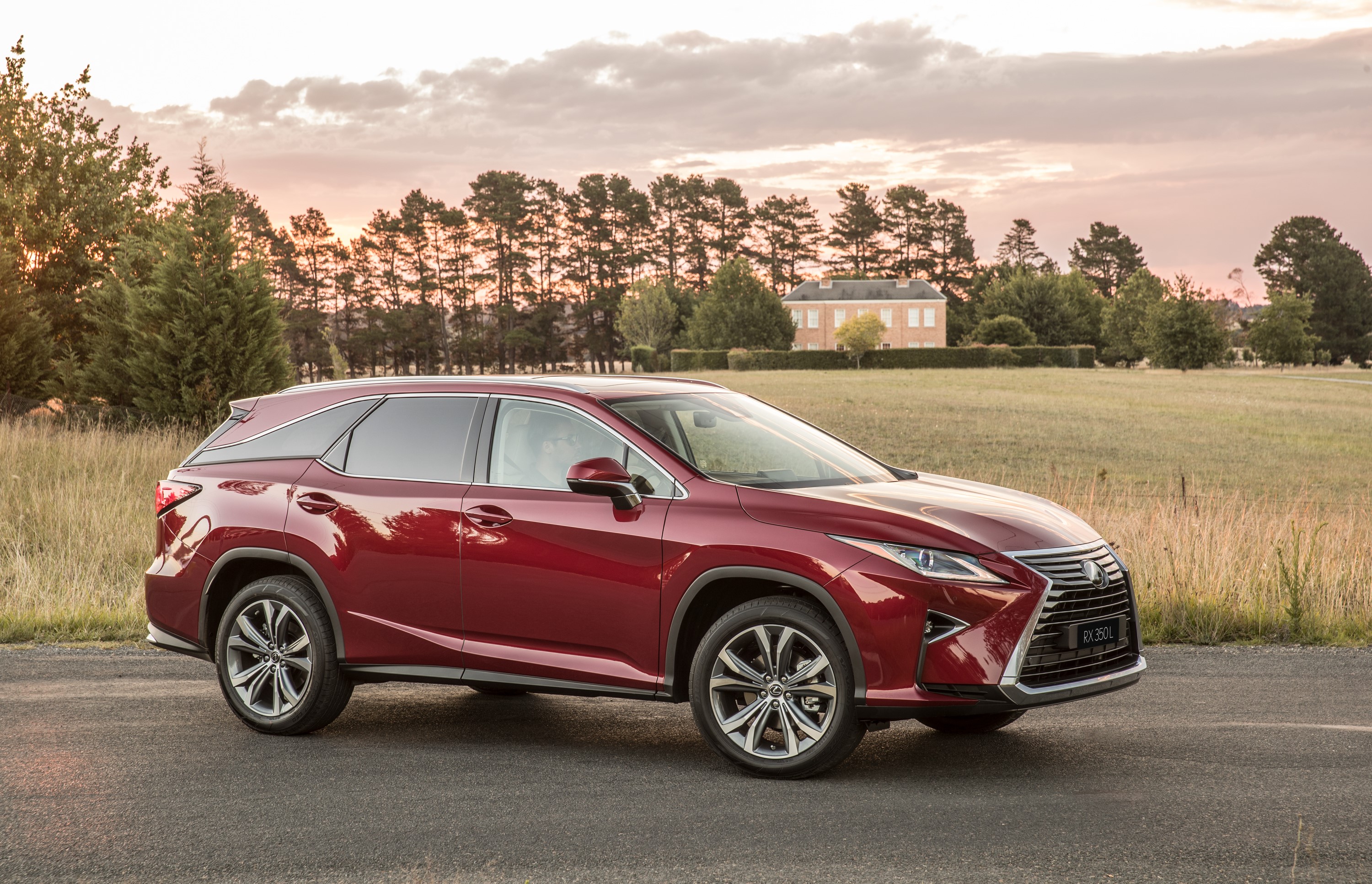 2018 Lexus RX 350L wine color SUV HD Wallpaper