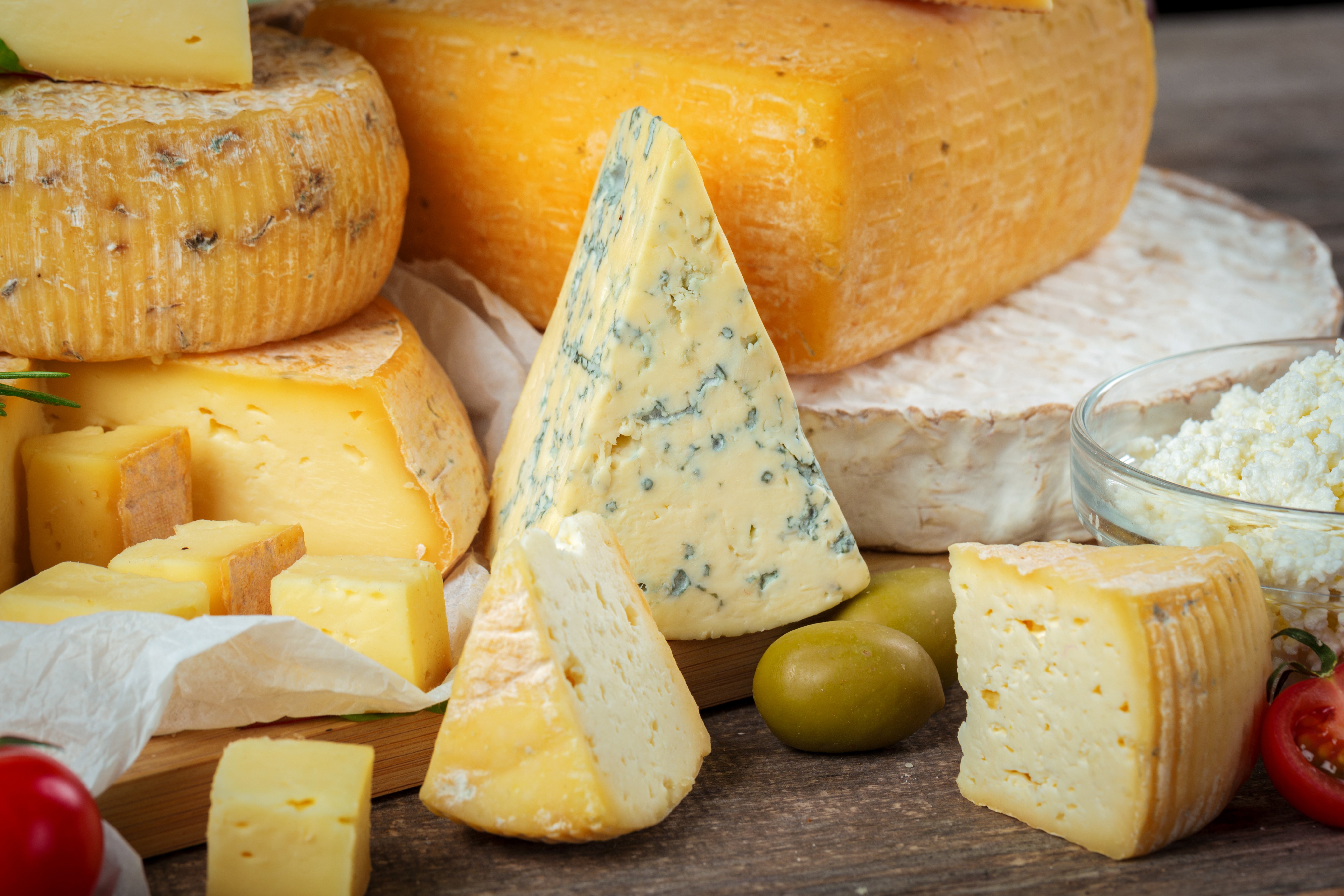 Assortment of Cheeses HD Wallpaper
