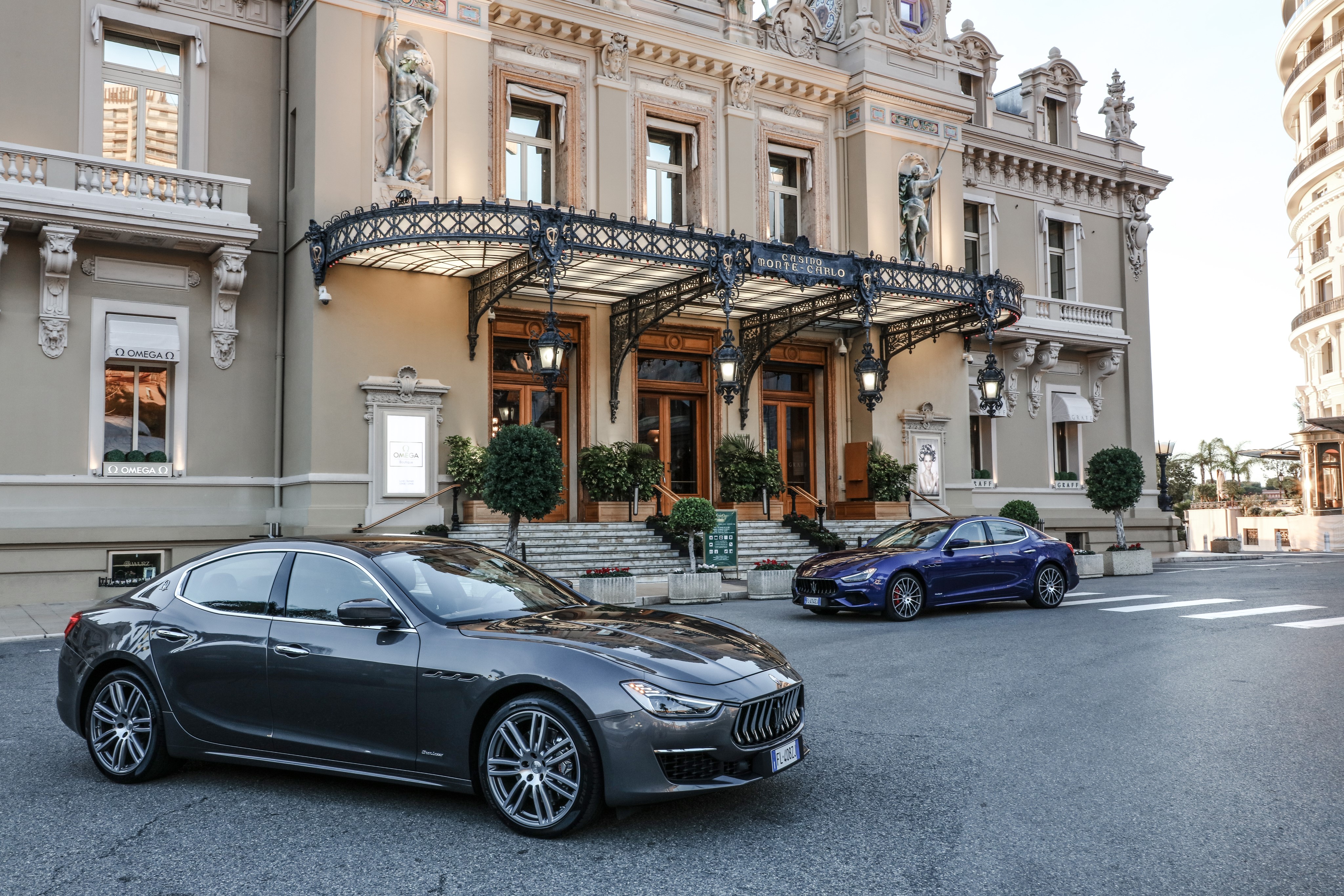 2017-18 Maserati Ghibli cars at Casino Monte-Carlo HD Wallpaper