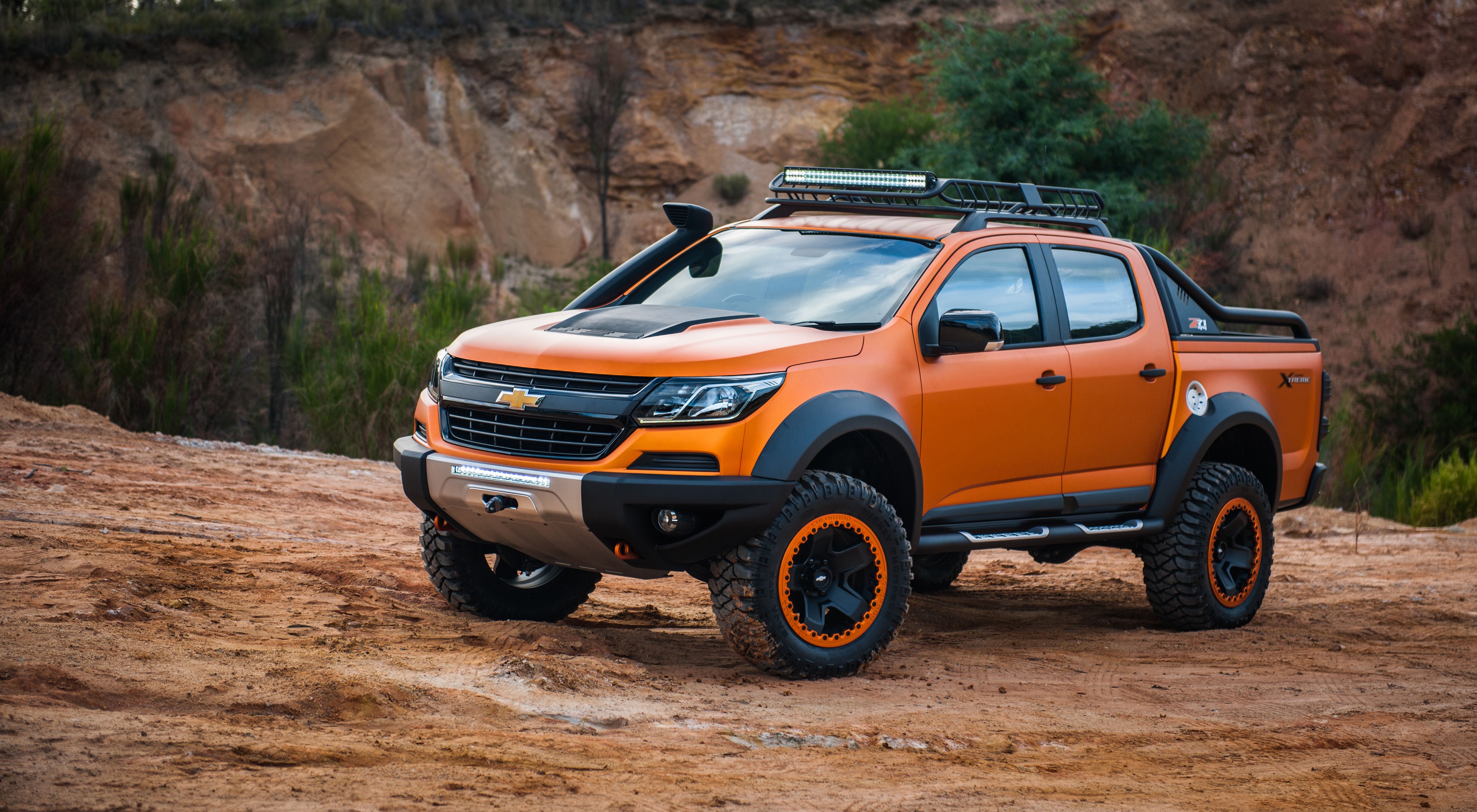 Orange Chevrolet Colorado Xtreme Concept Pickup Truck HD Wallpaper