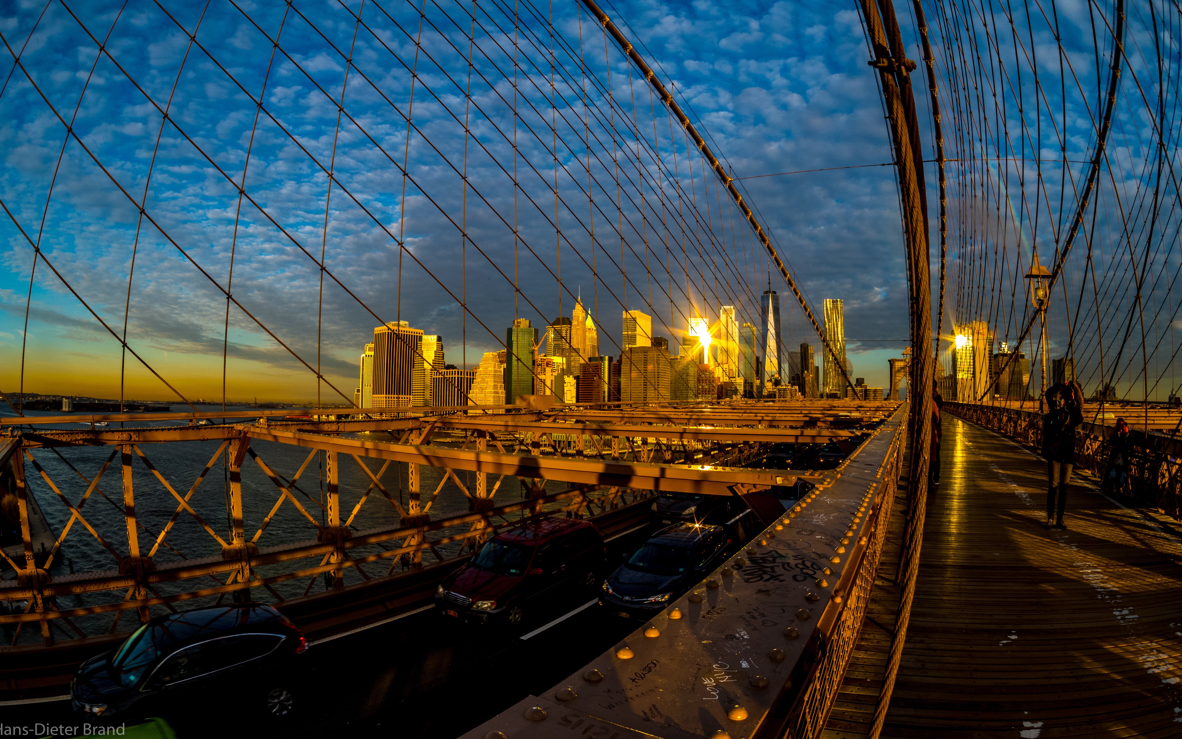 4K Brooklyn Bridge New York City Evening HD Wallpaper