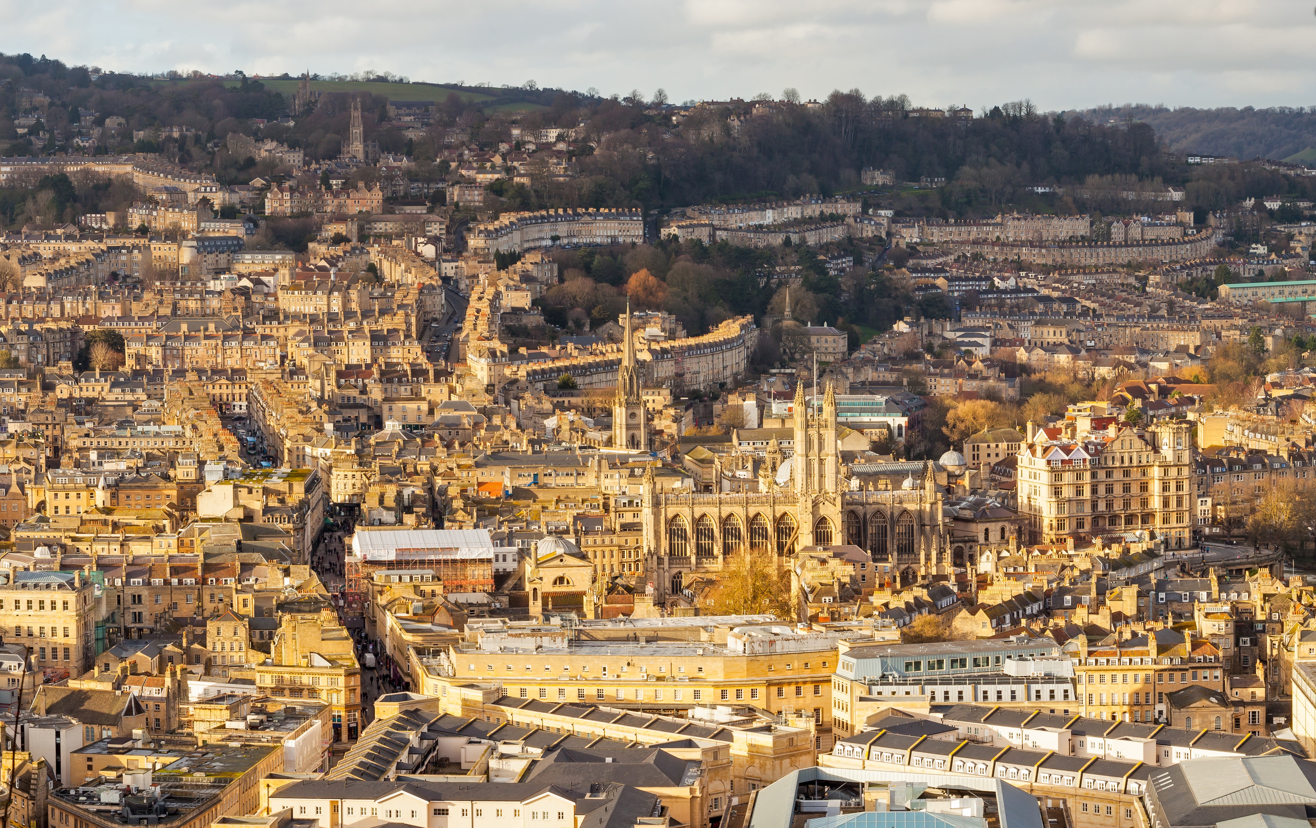 Bath, England cityscape with Abbey HD Wallpaper
