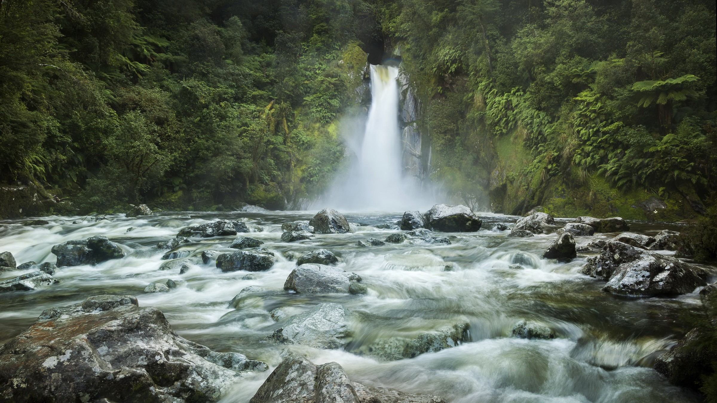 Giants Gate Falls Fiordland New Zealand Waterfall HD Wallpaper