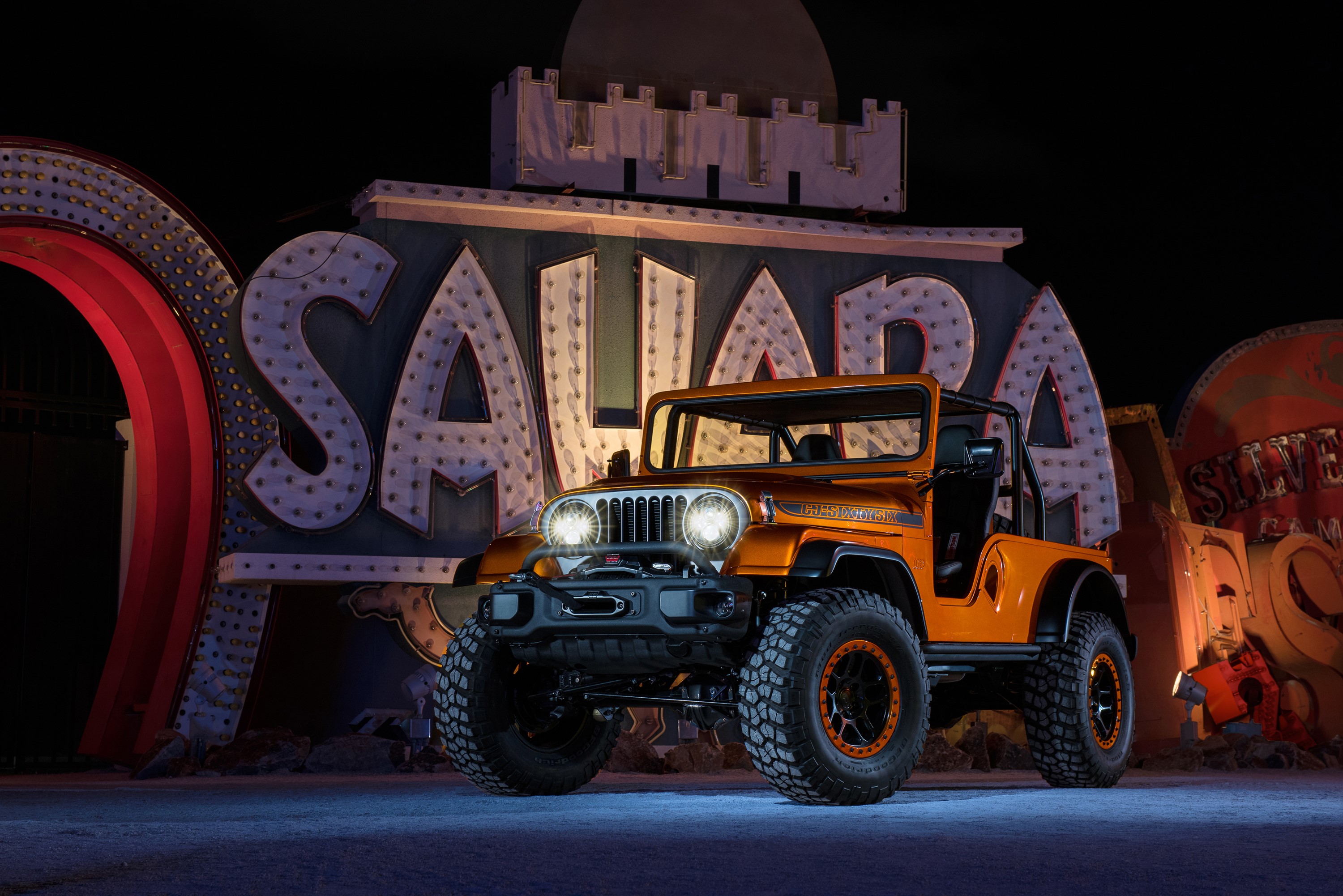 2016 Jeep CJ66 in Orange Metallic HD Wallpaper