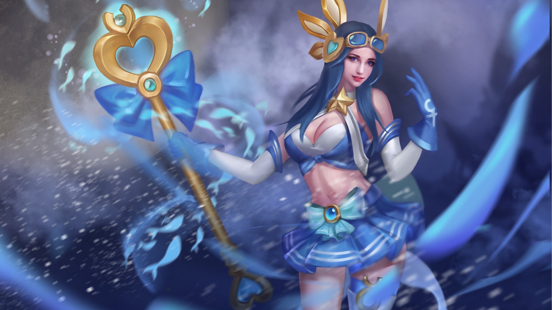 Sorceress from Heroes of Newerth with Mage Staff HD Wallpaper