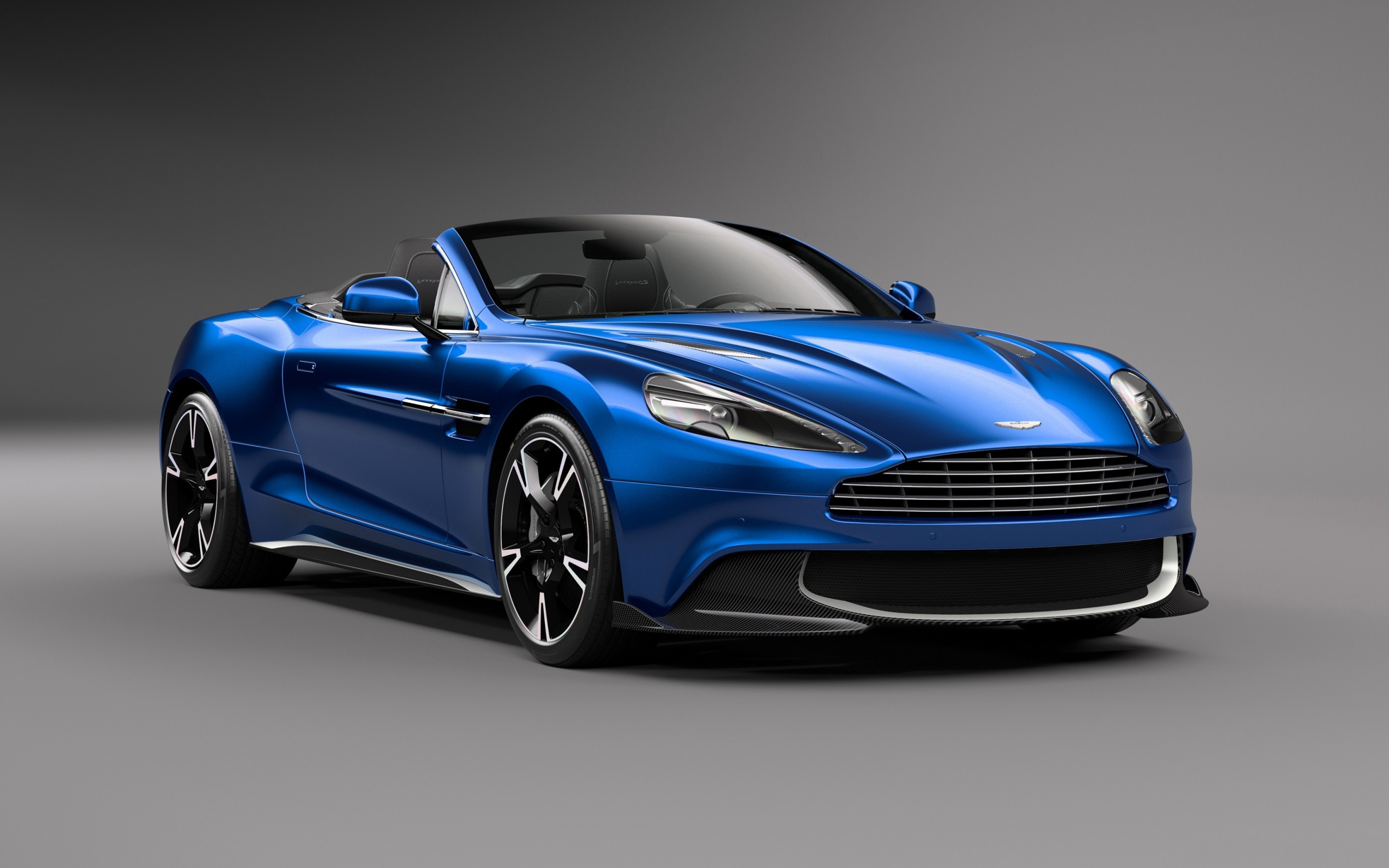 Blue Aston Martin Vanquish S Volante Cabriolet HD Wallpaper
