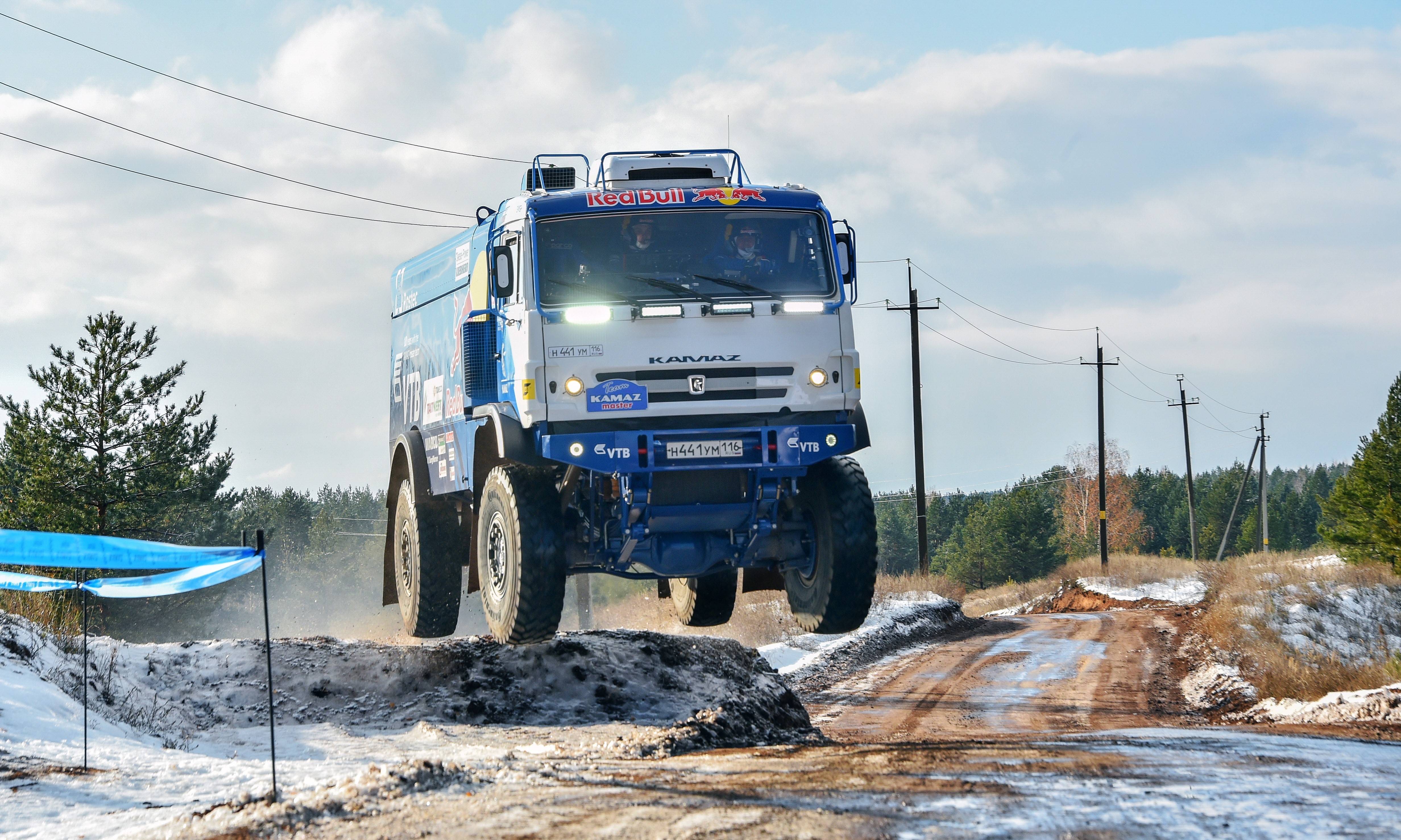 KAMAZ Truck Jumping During Silk Way Rally HD Wallpaper