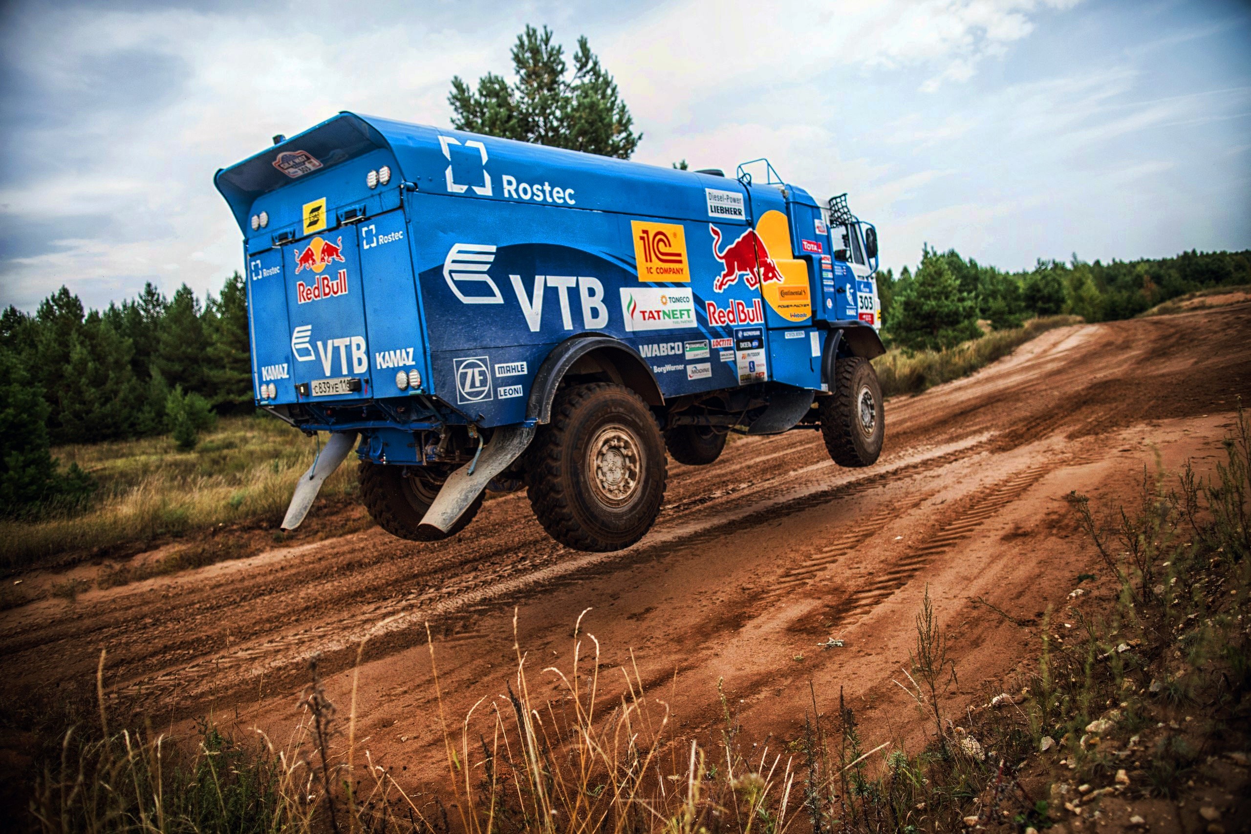 KAMAZ Truck Jumping During Silk Way Rally HD Wallpaper