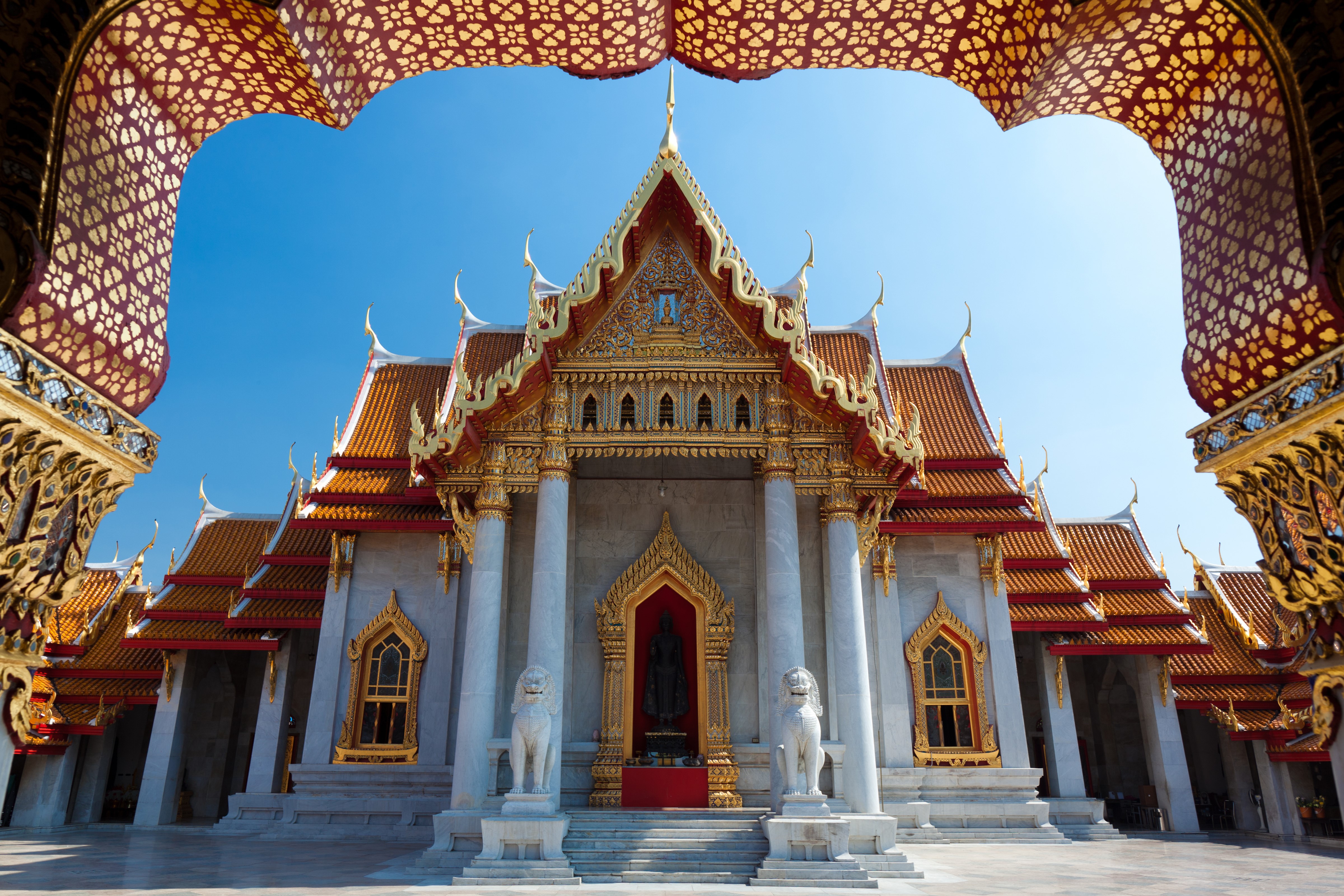 Wat Benchamabophit, Bangkok, Thailand HD Wallpaper