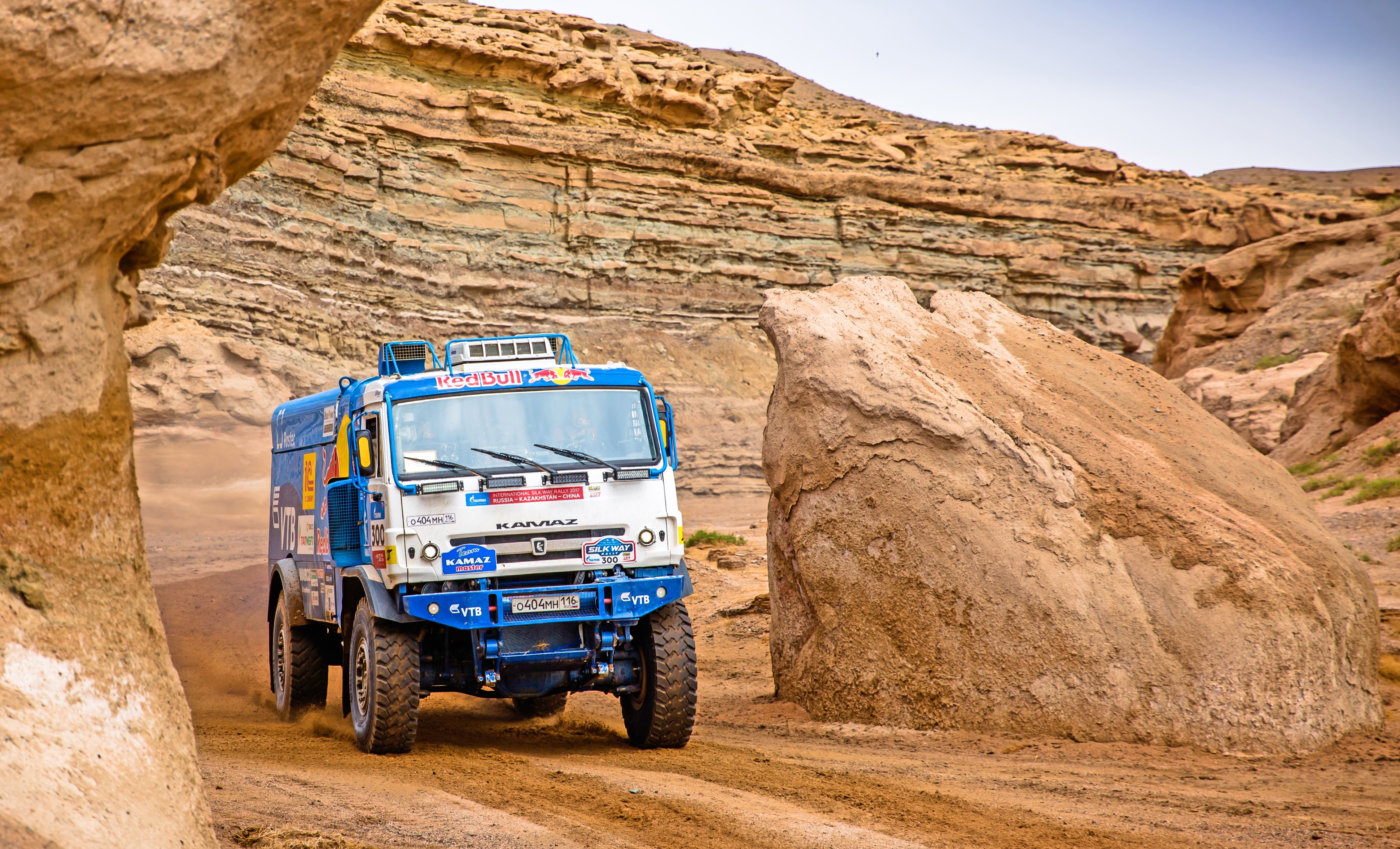 KAMAZ Truck in Silk Way Rally HD Wallpaper