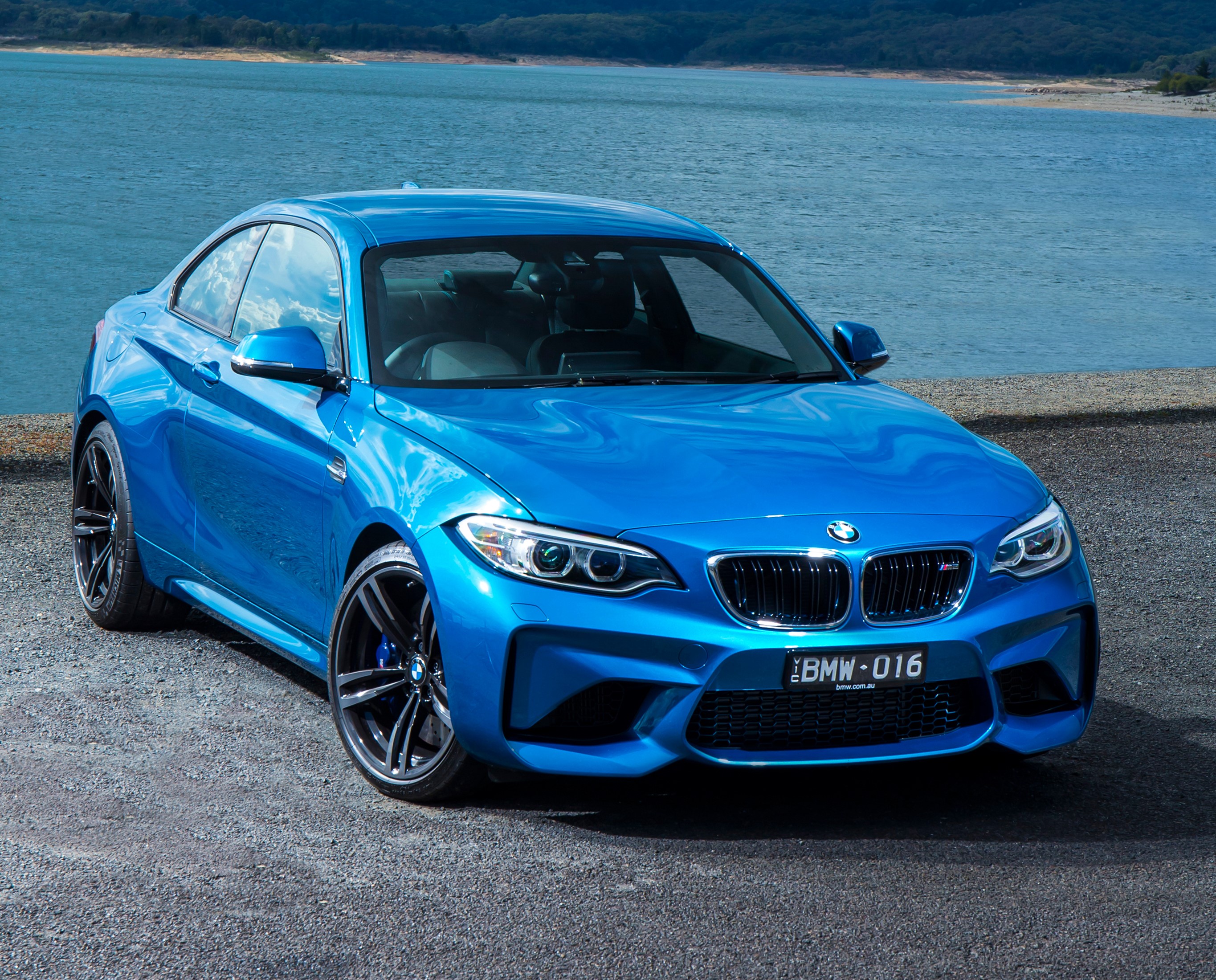 Blue 2016 BMW M2 Coupe by a Lake HD Wallpaper