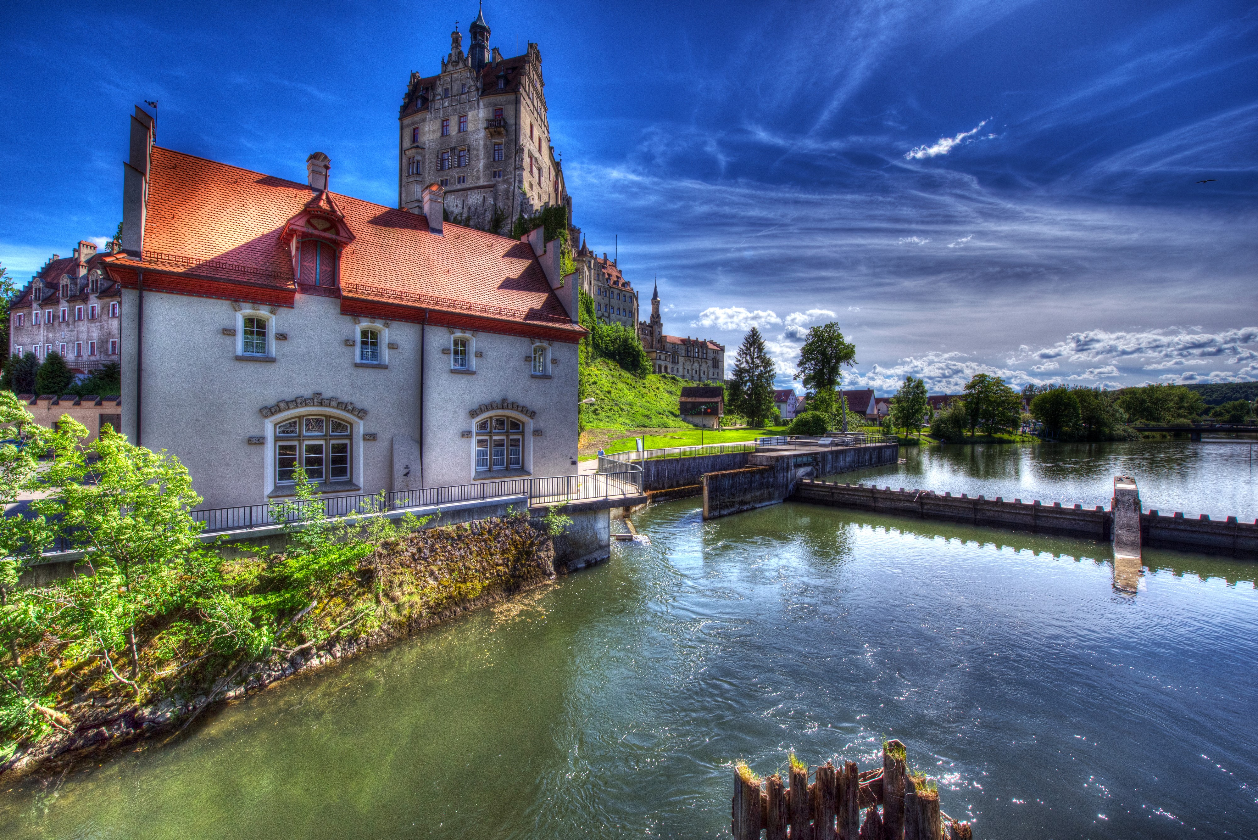 4K Castle Sigmaringen Germany River HDR HD Wallpaper