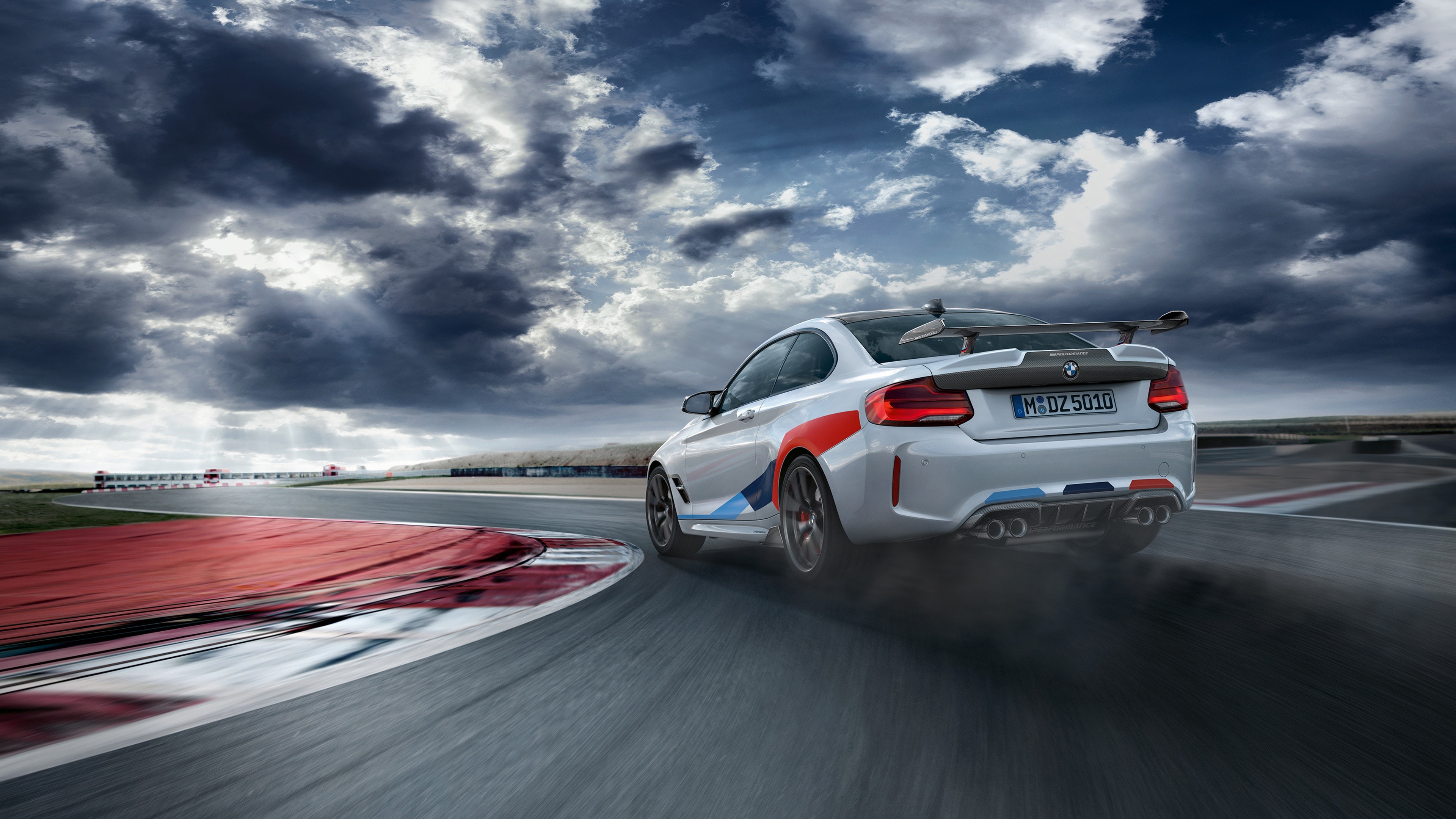 White BMW M2 Competition on a Race Track HD Wallpaper