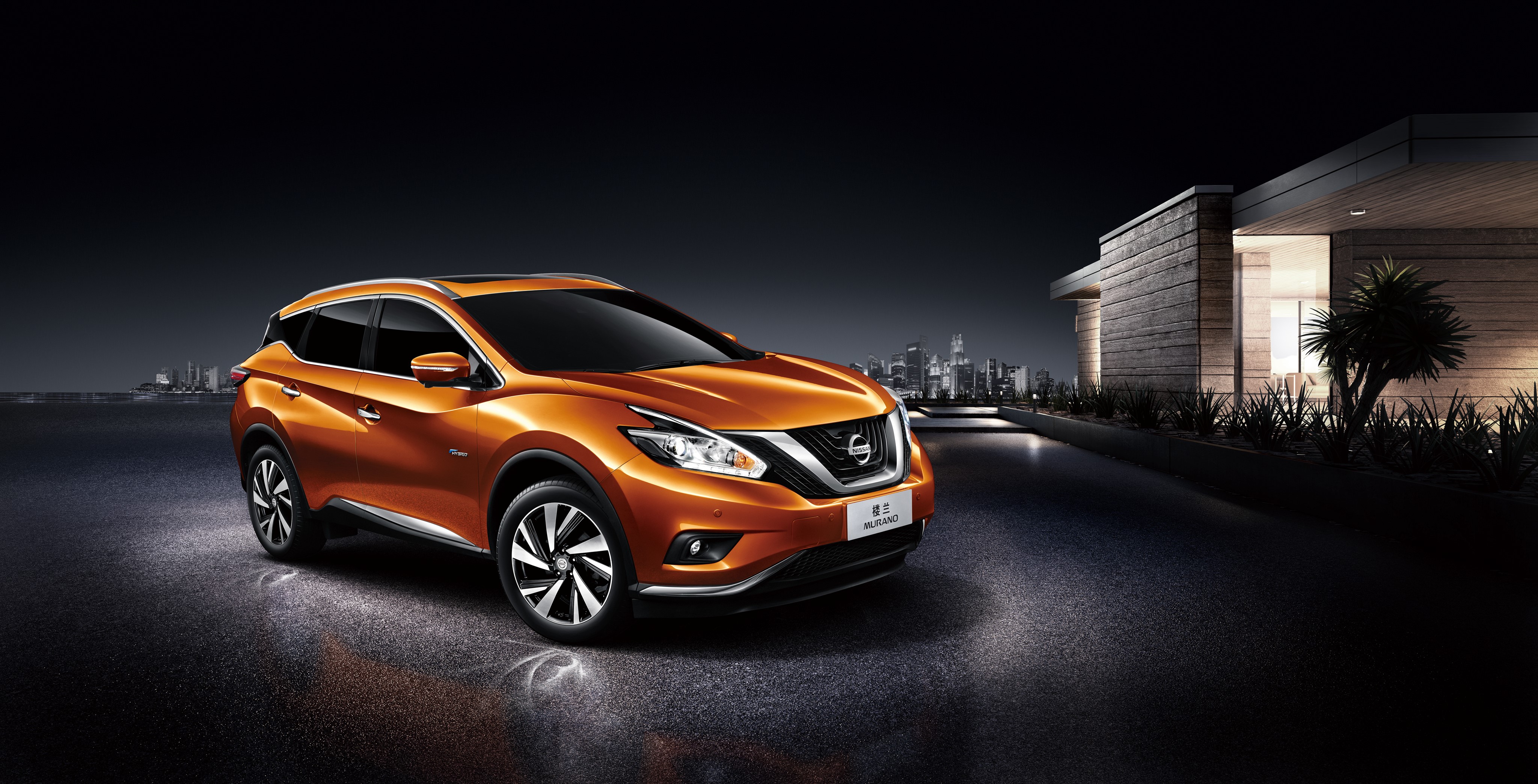Orange Nissan Murano Hybrid 4K HD Wallpaper