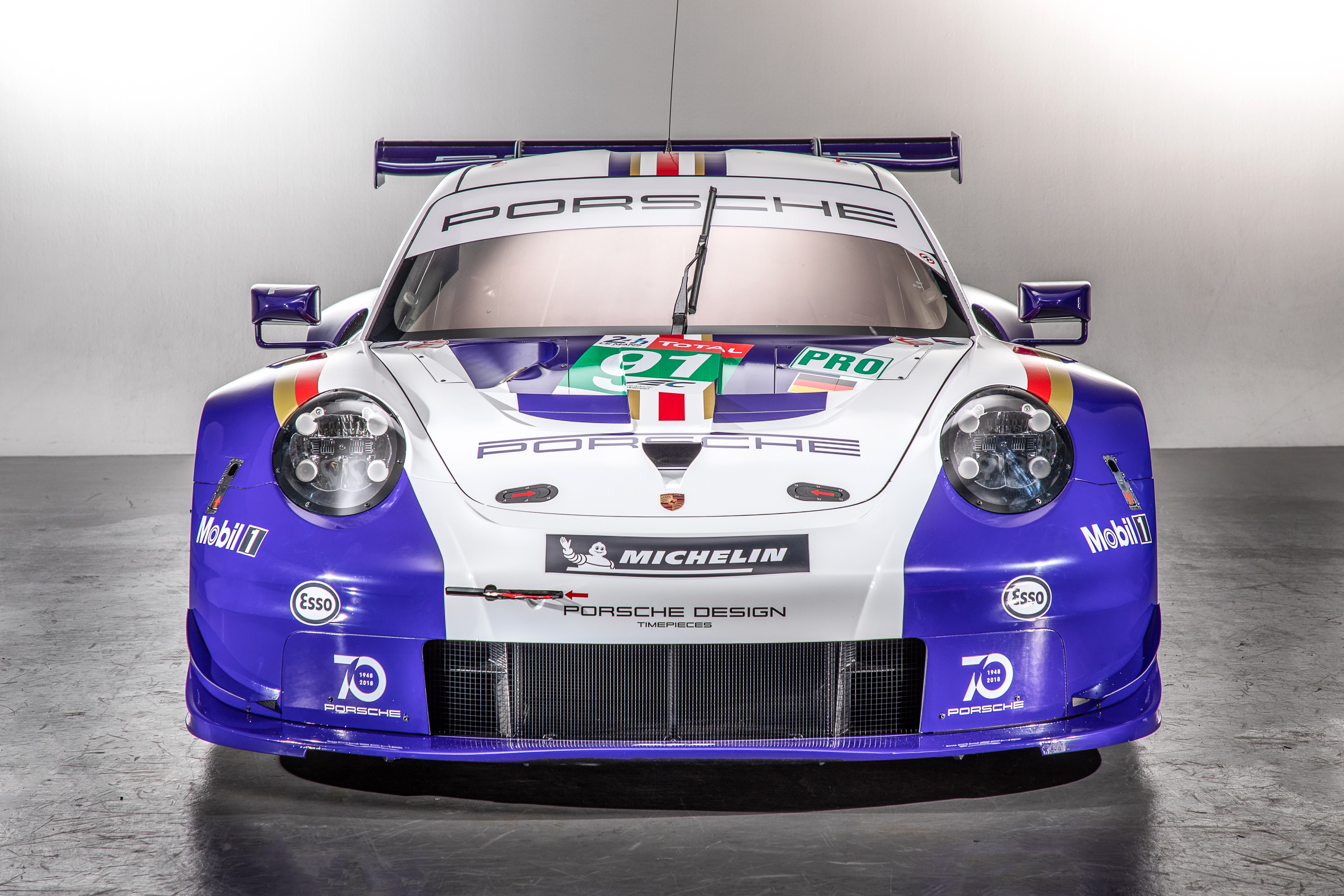Porsche 911 RSR race car with racing livery HD Wallpaper