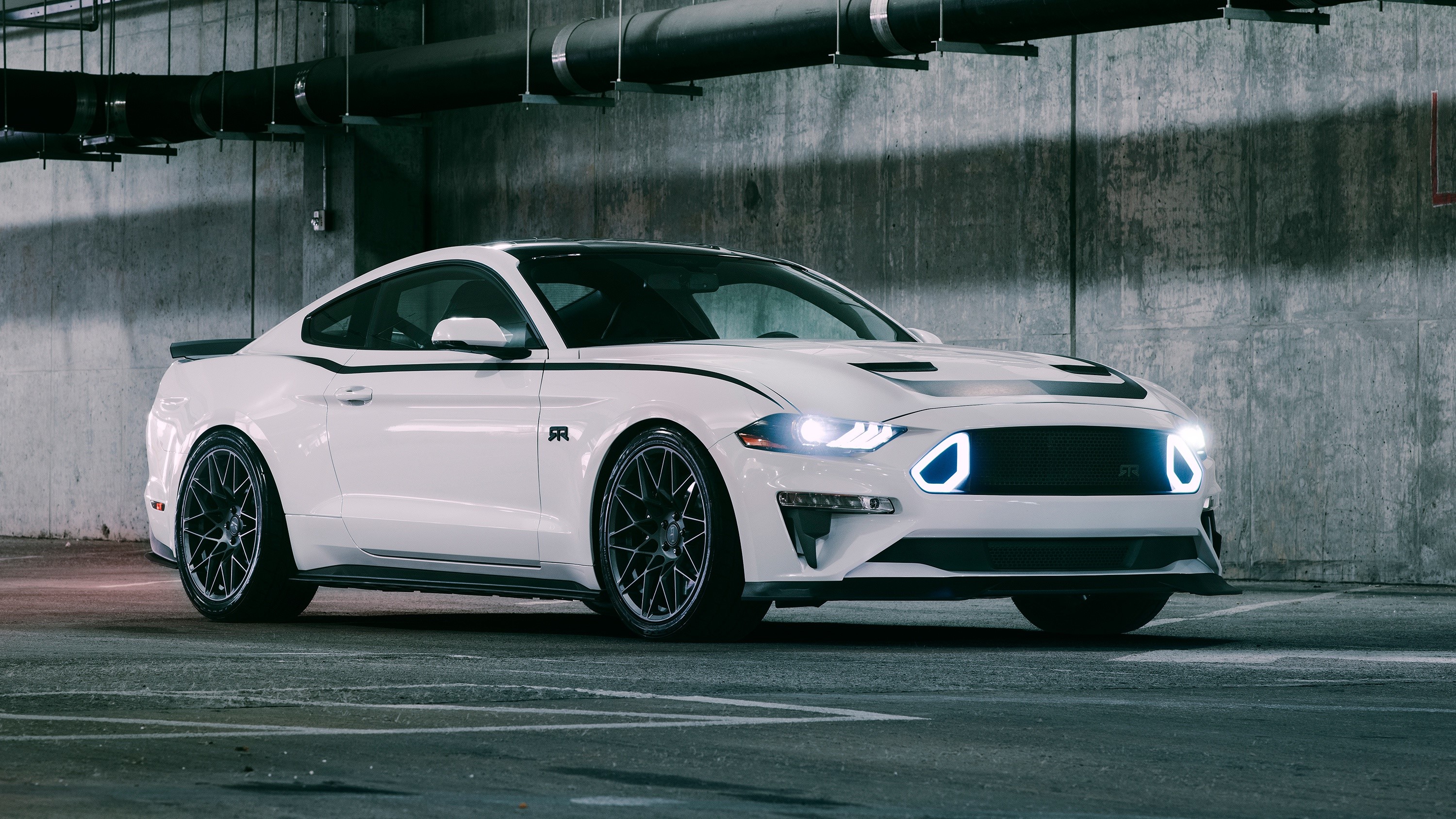White 2018 Ford Mustang RTR HD Wallpaper