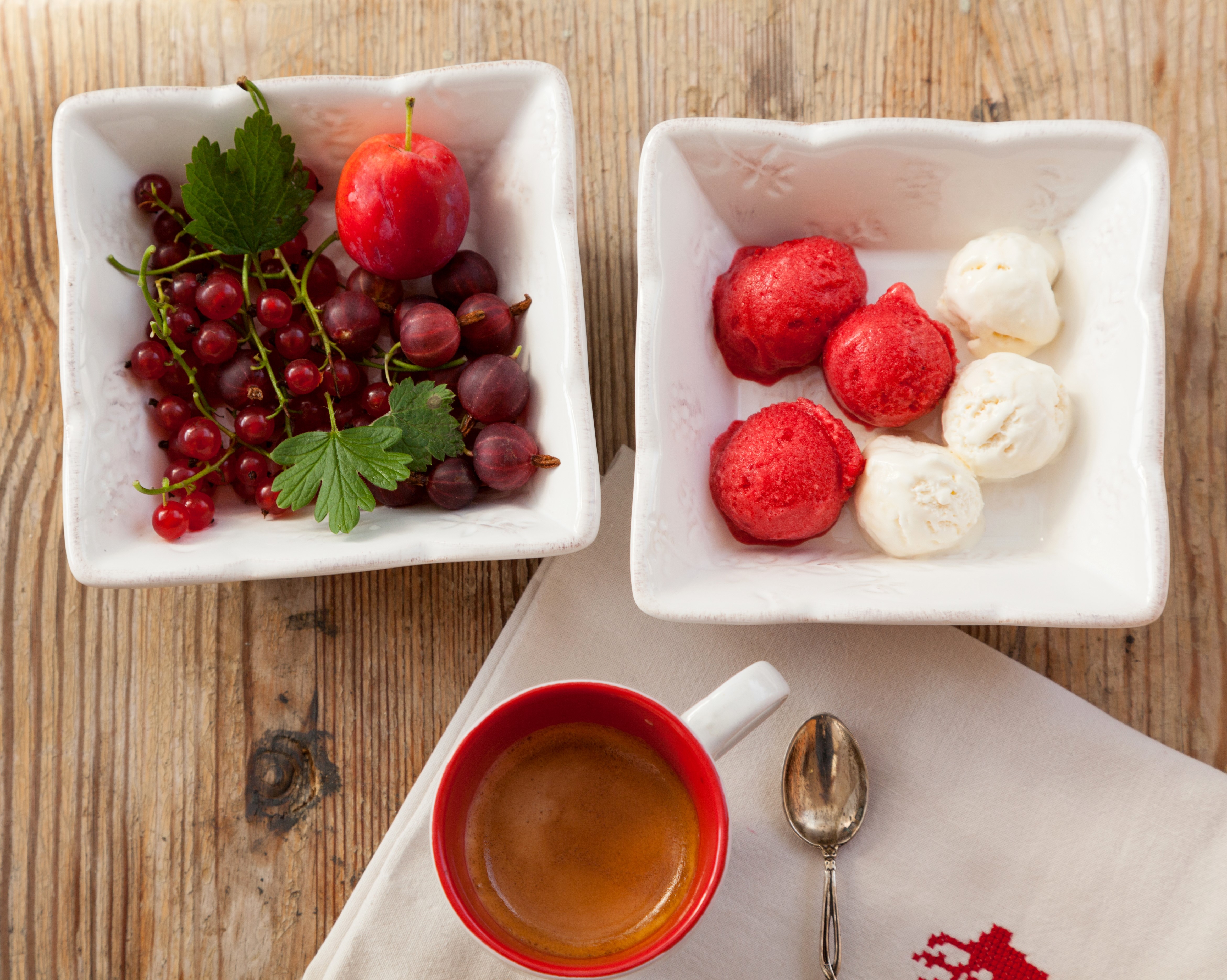 Fruit, Ice Cream, and Coffee HD Wallpaper
