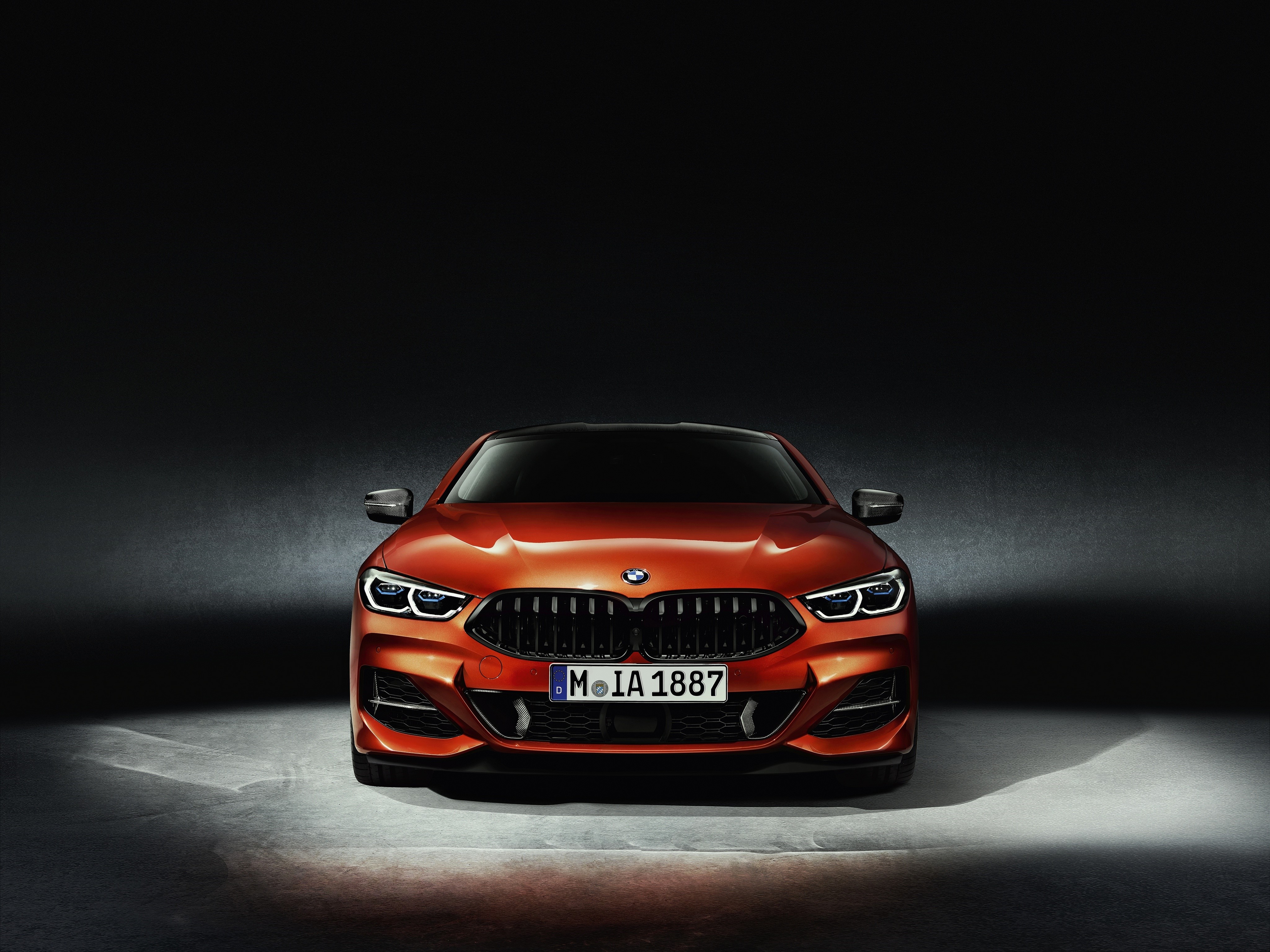 4K Orange BMW 8-Series Coupe Front HD Wallpaper