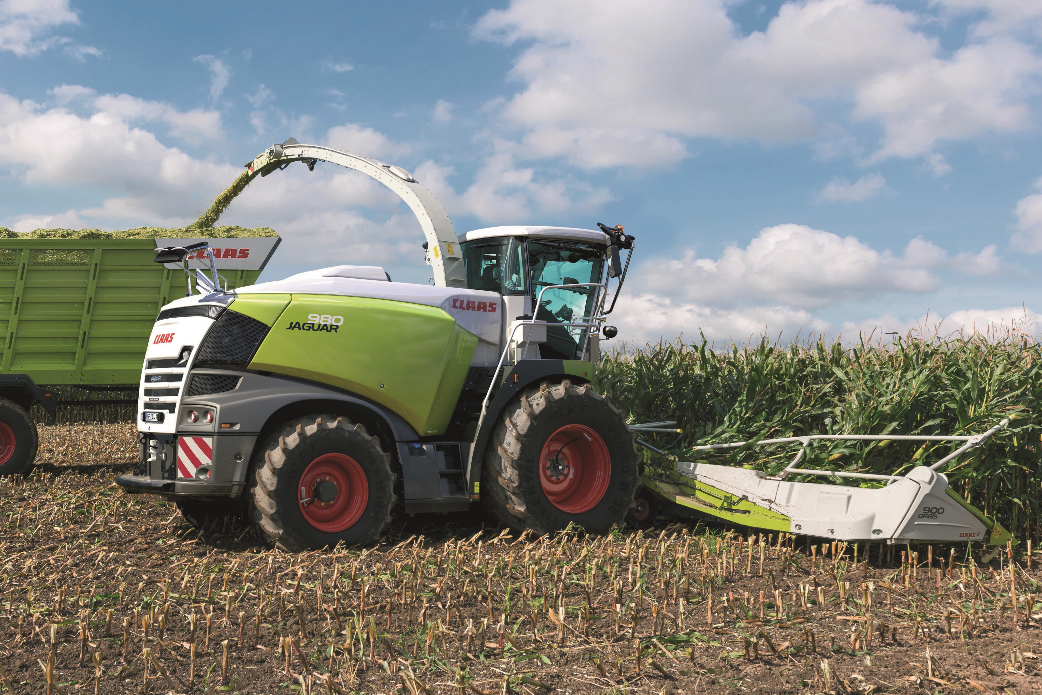 Claas Jaguar 980 Forage Harvester in a Field HD Wallpaper