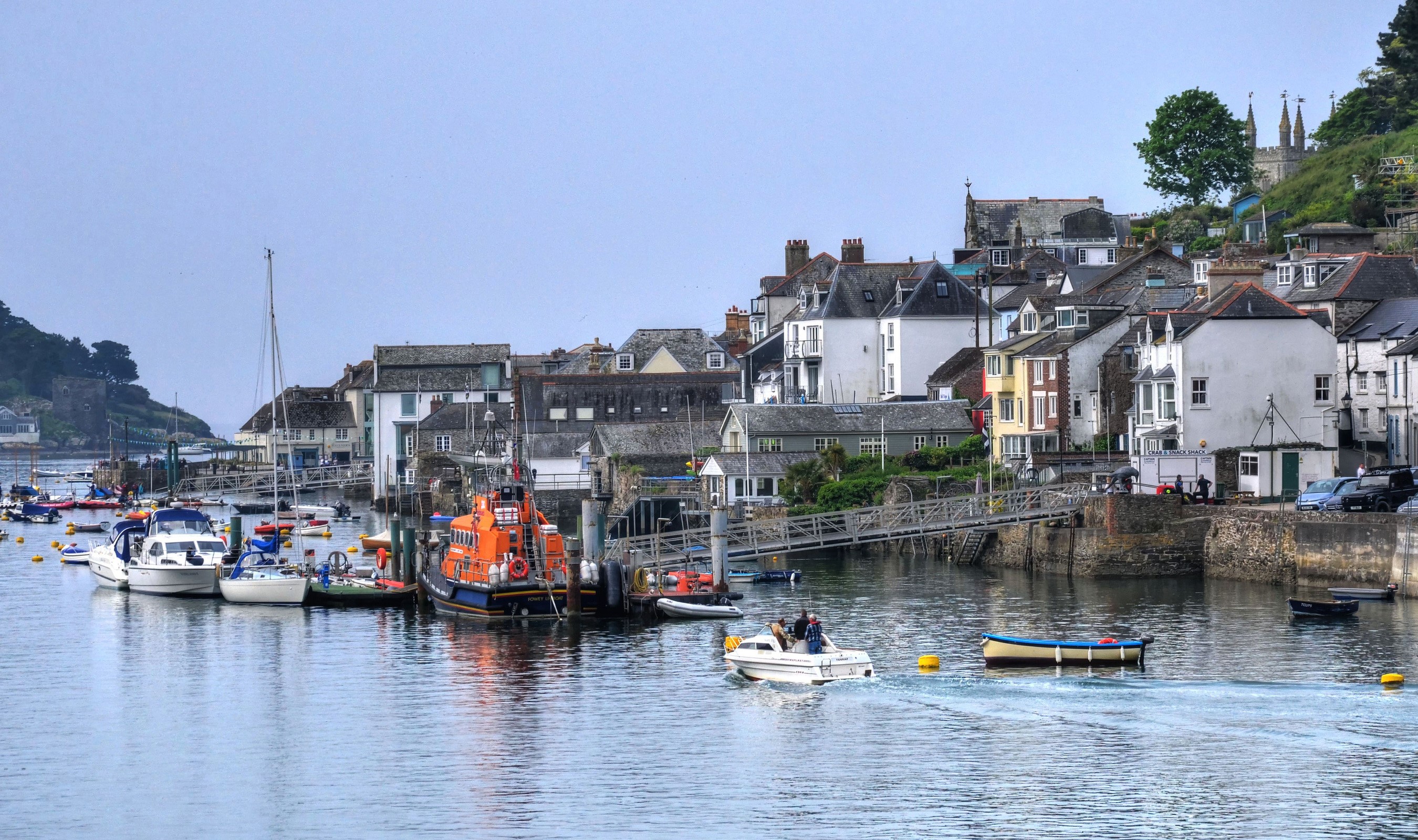 Boats in Fowey Harbour, Cornwall, United Kingdom HD Wallpaper