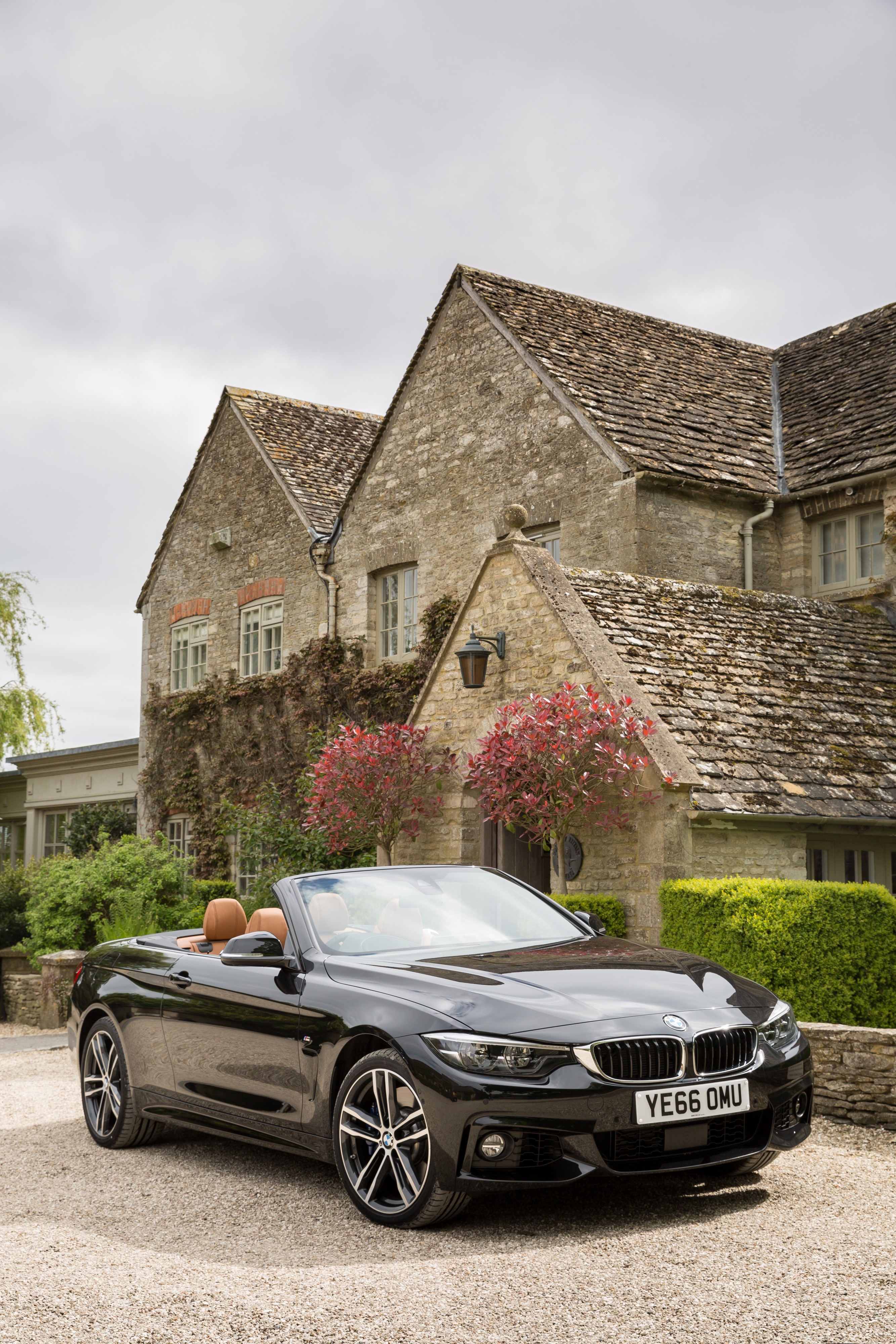 Black BMW 435d xDrive Cabrio M Sport Convertible HD Phone Wallpaper