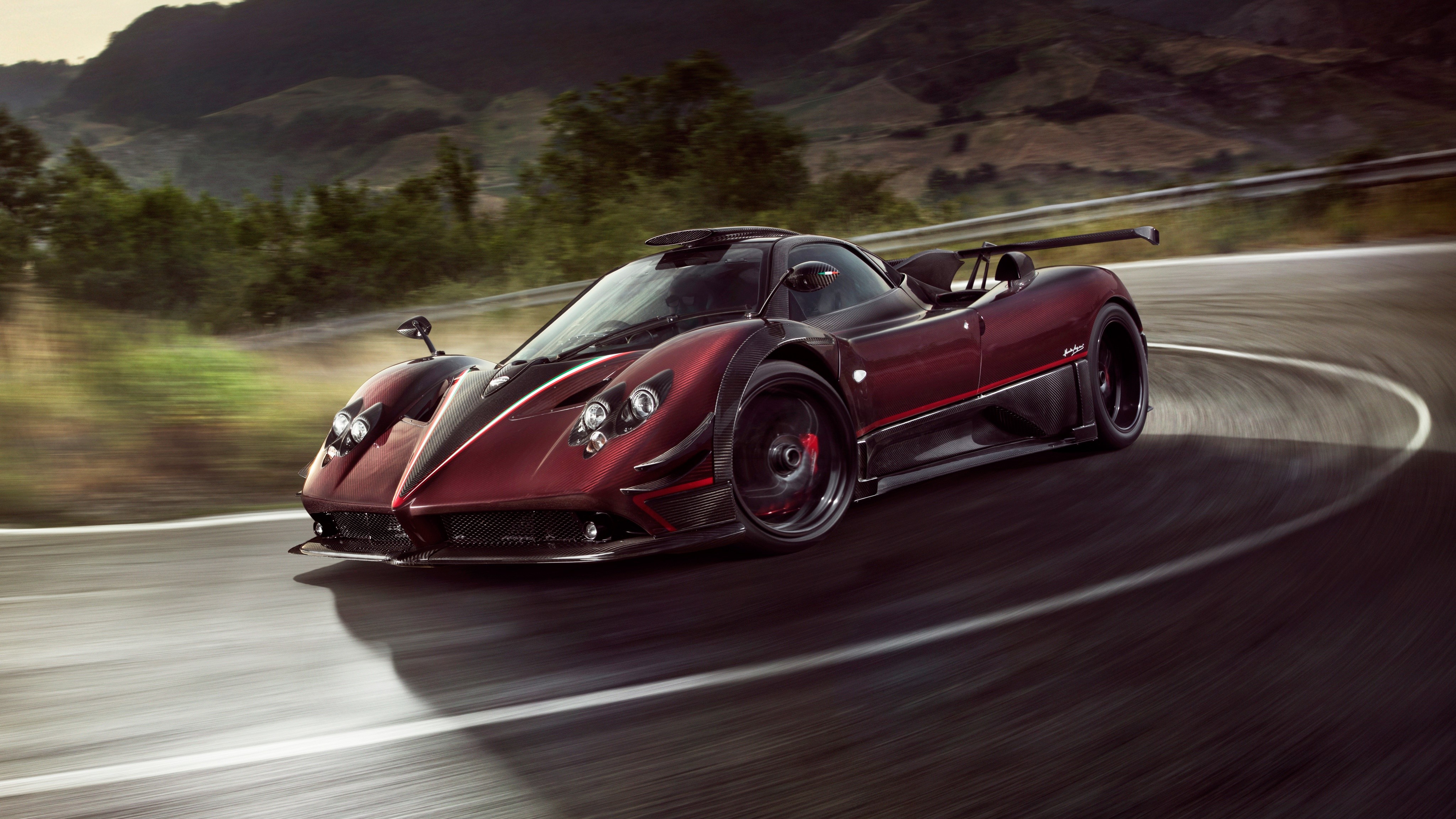 4K Wine color Pagani Zonda Fantasma Evo 2017 HD Wallpaper