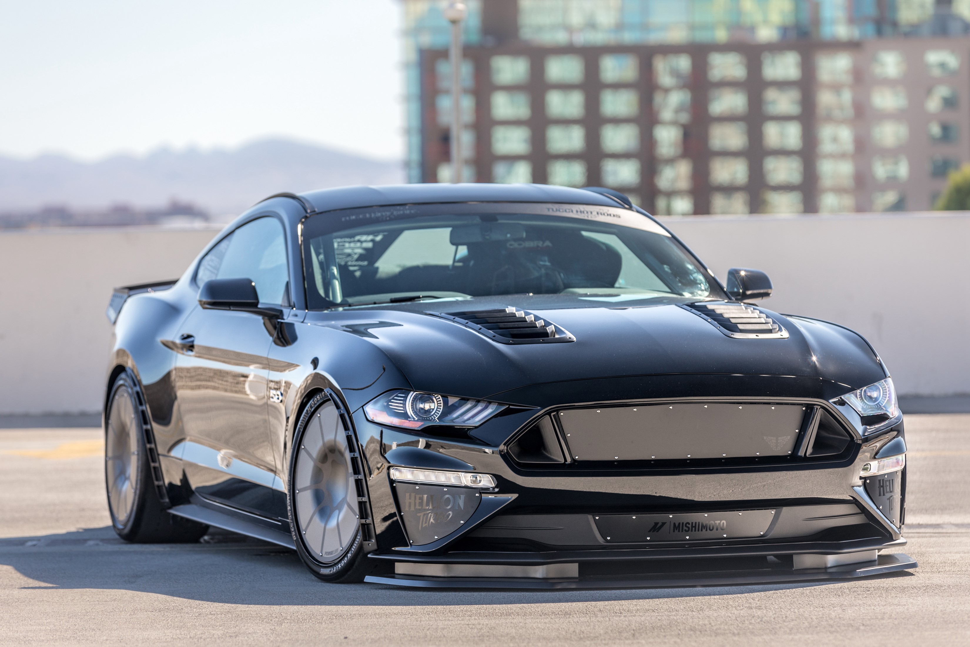 Black Ford Mustang Fastback with custom modifications HD Wallpaper