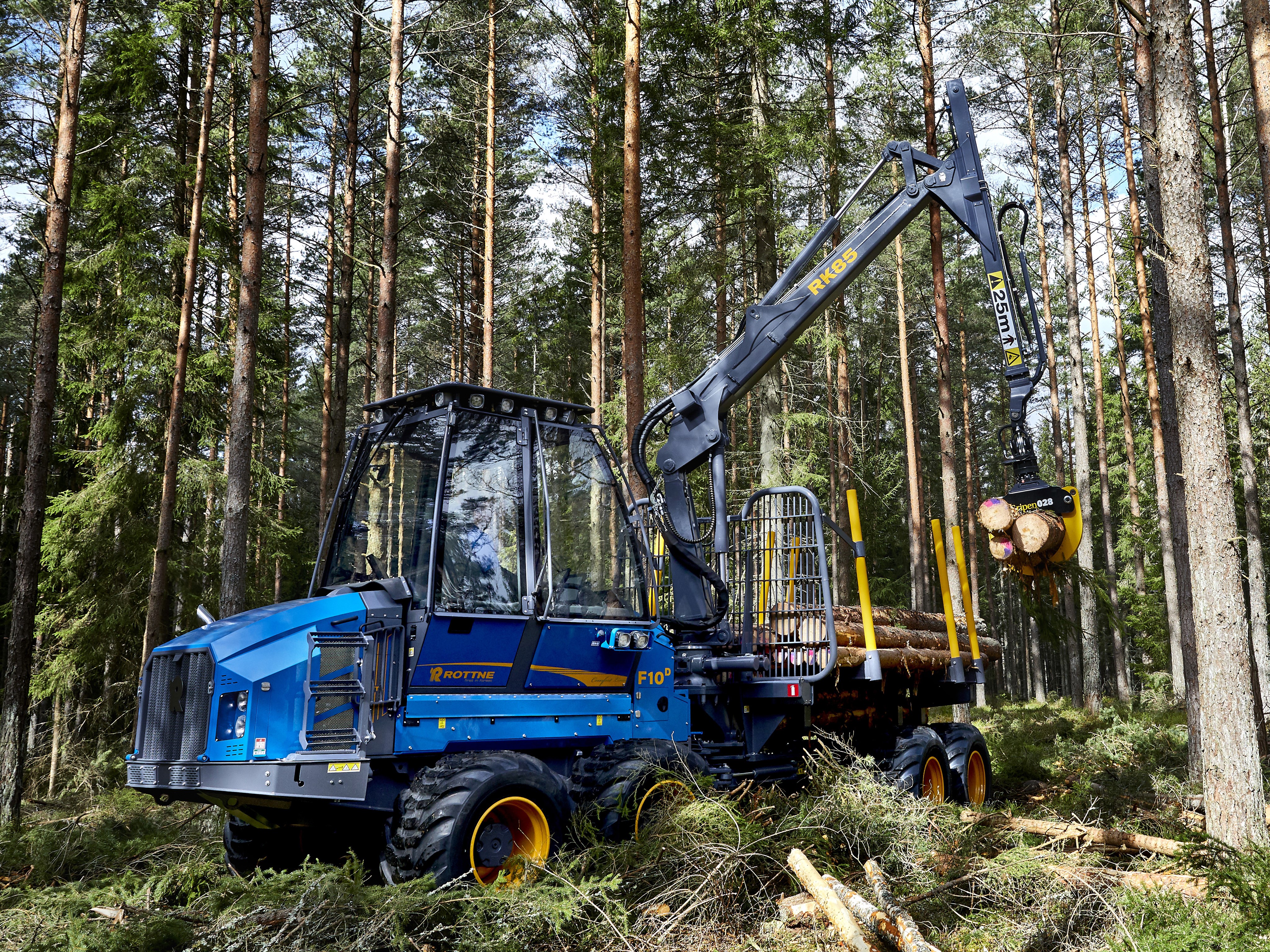Rottne F10D Forwarder in a Forest HD Wallpaper
