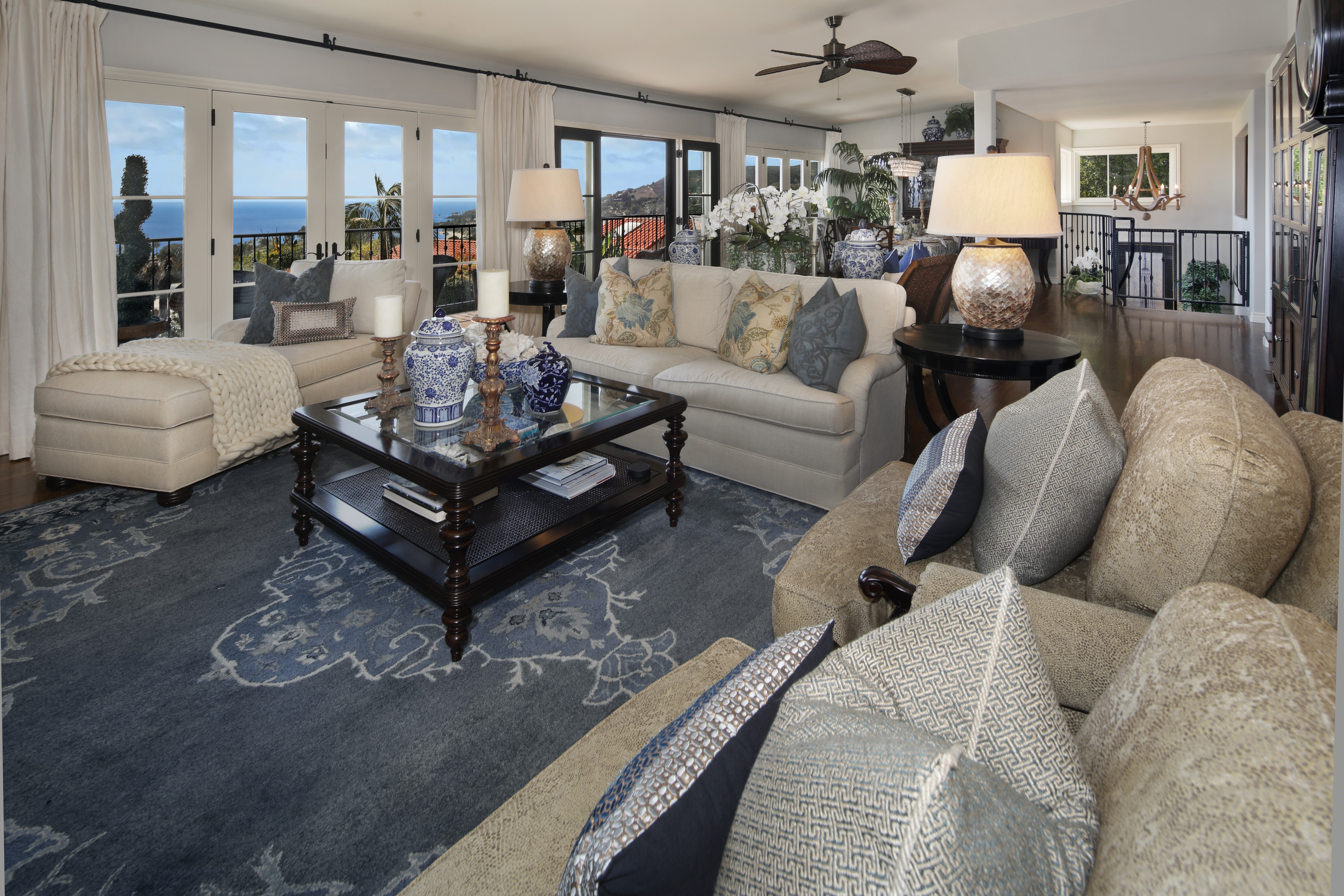 Living room with ocean view HD Wallpaper