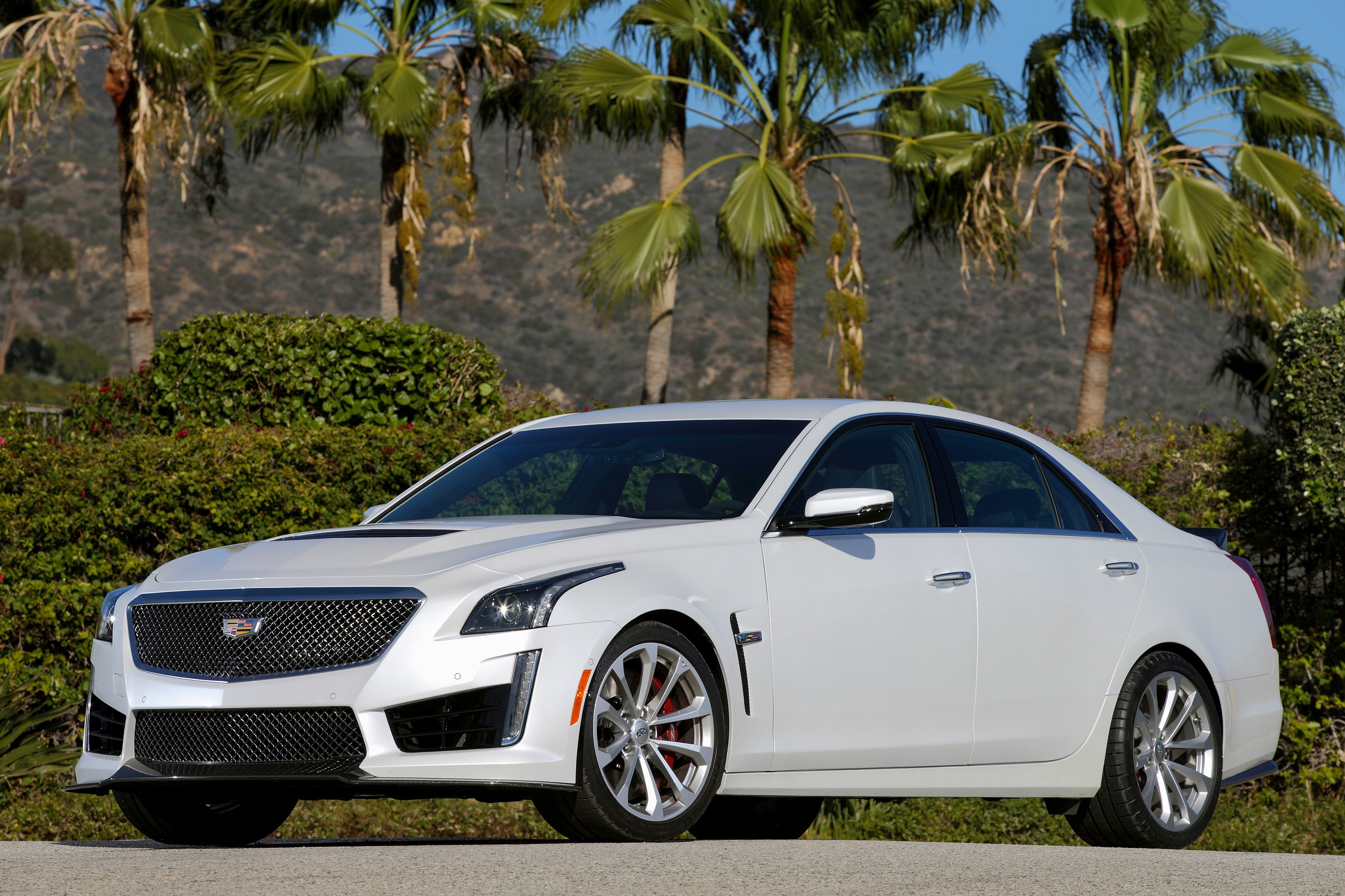 White Cadillac CTS-V Sedan HD Wallpaper