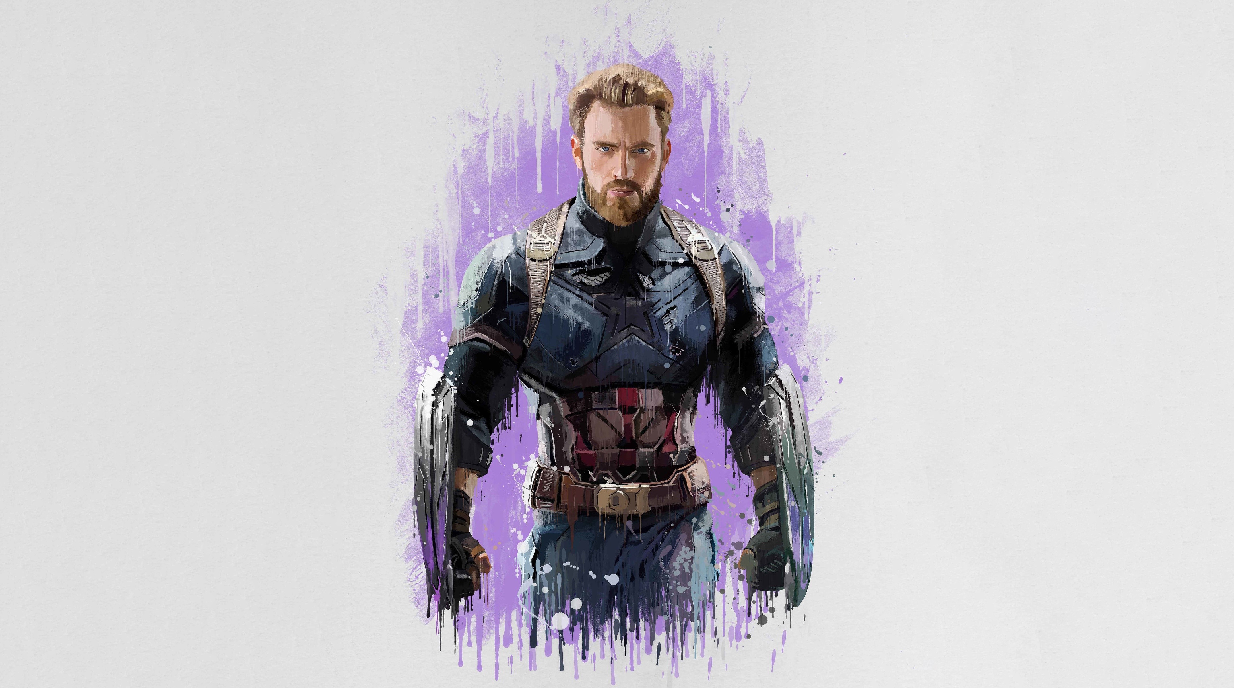 Captain America from Avengers: Infinity War Painting Art HD Wallpaper