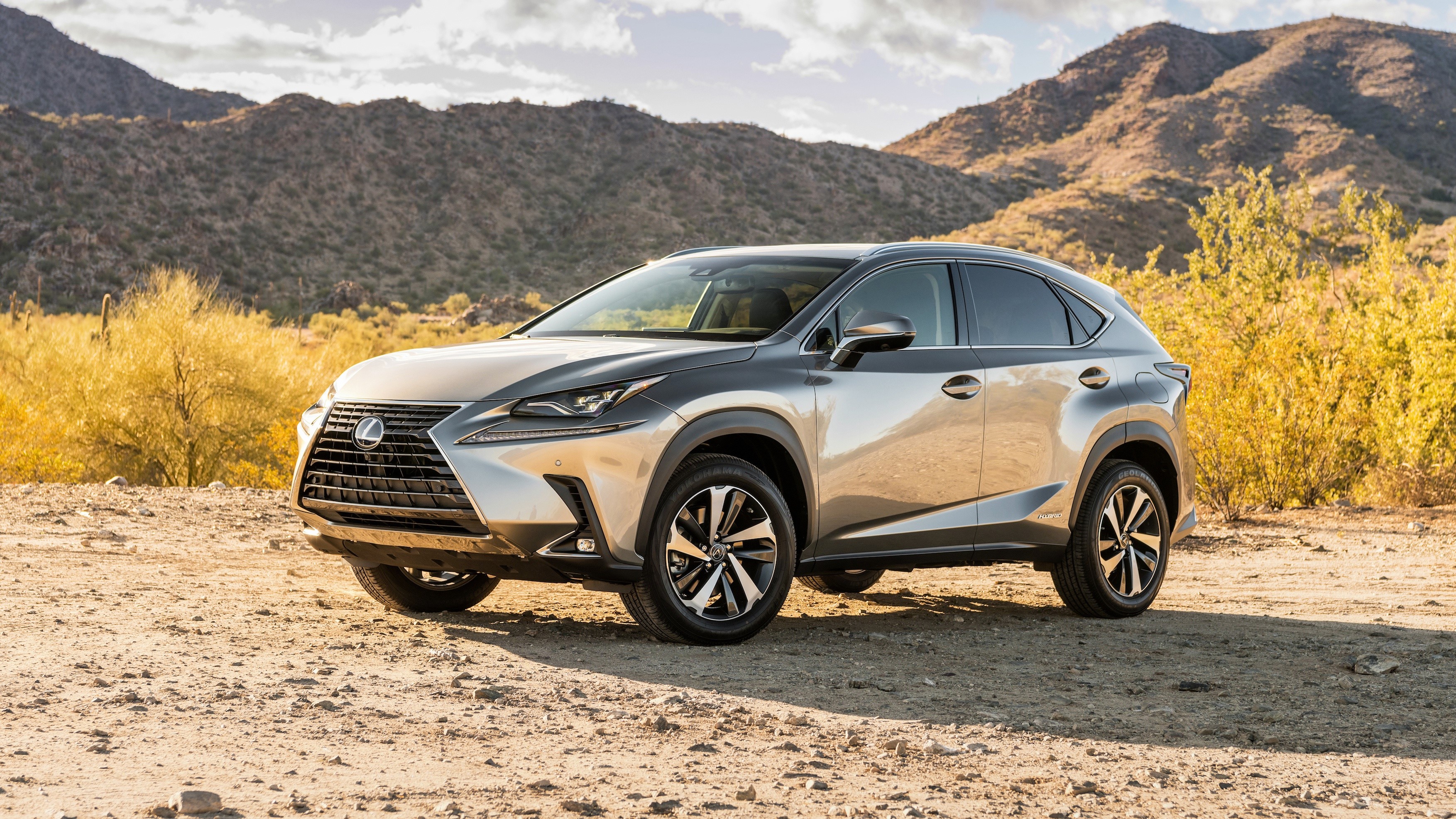 2018 Lexus NX 300h crossover in a desert landscape HD Wallpaper