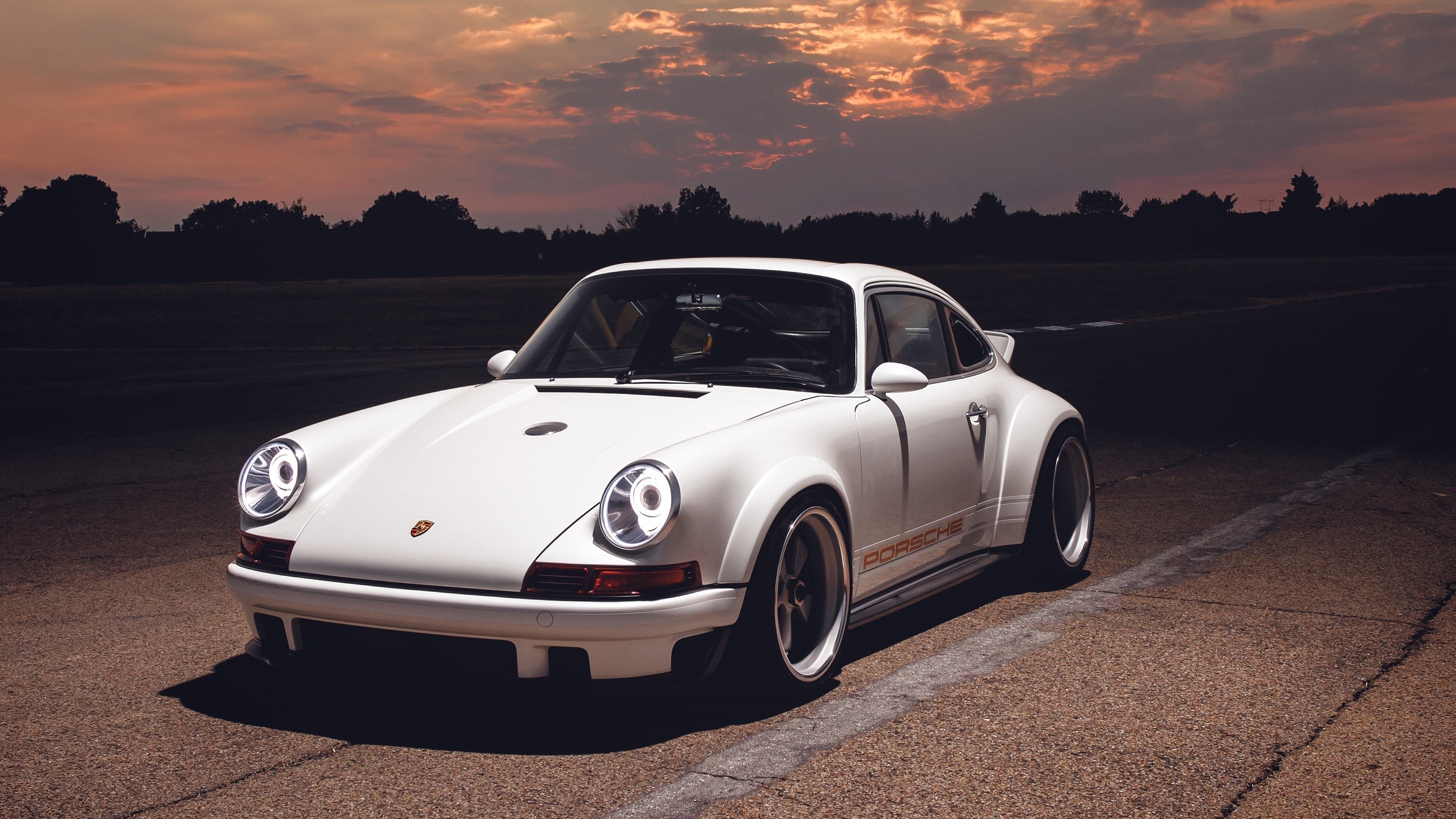 White Porsche 911 DLS by Singer Vehicle Design HD Wallpaper