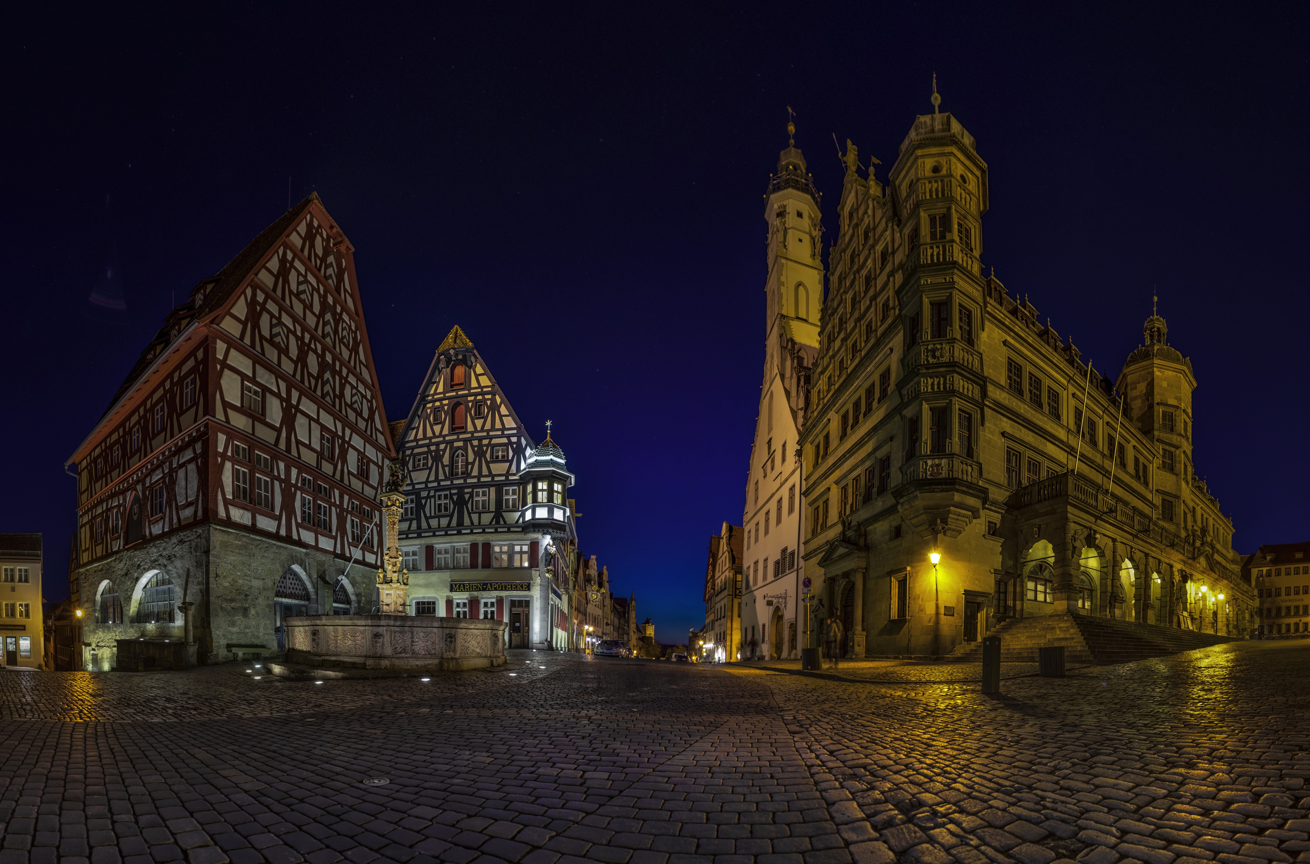 Rothenburg Germany at Night HD Wallpaper