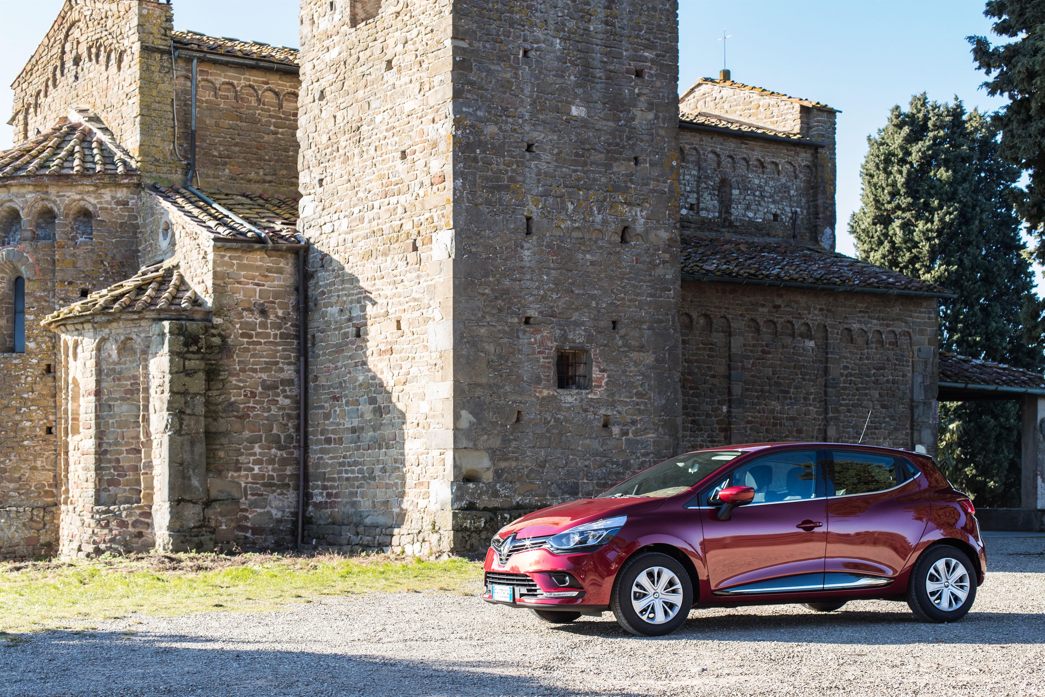 Renault Clio Red Metallic Car HD Wallpaper