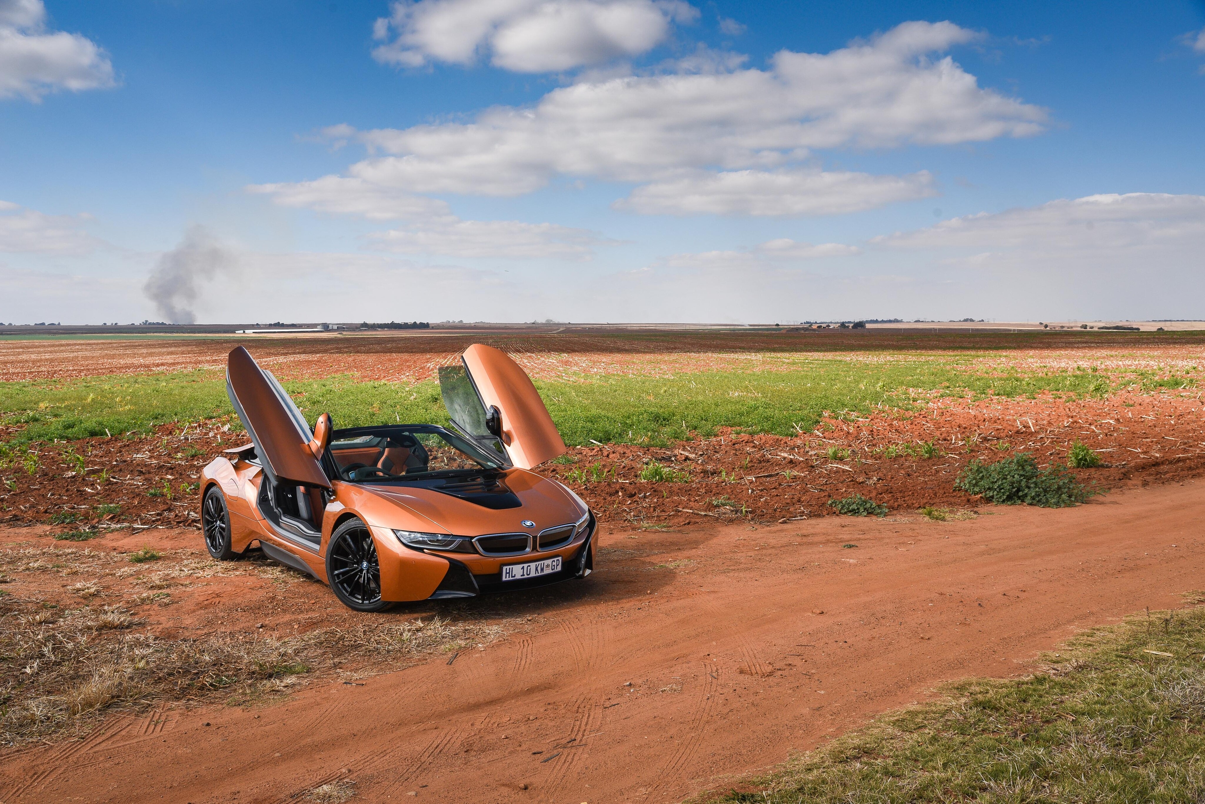 2018 BMW i8 Roadster Orange Cabriolet HD Wallpaper