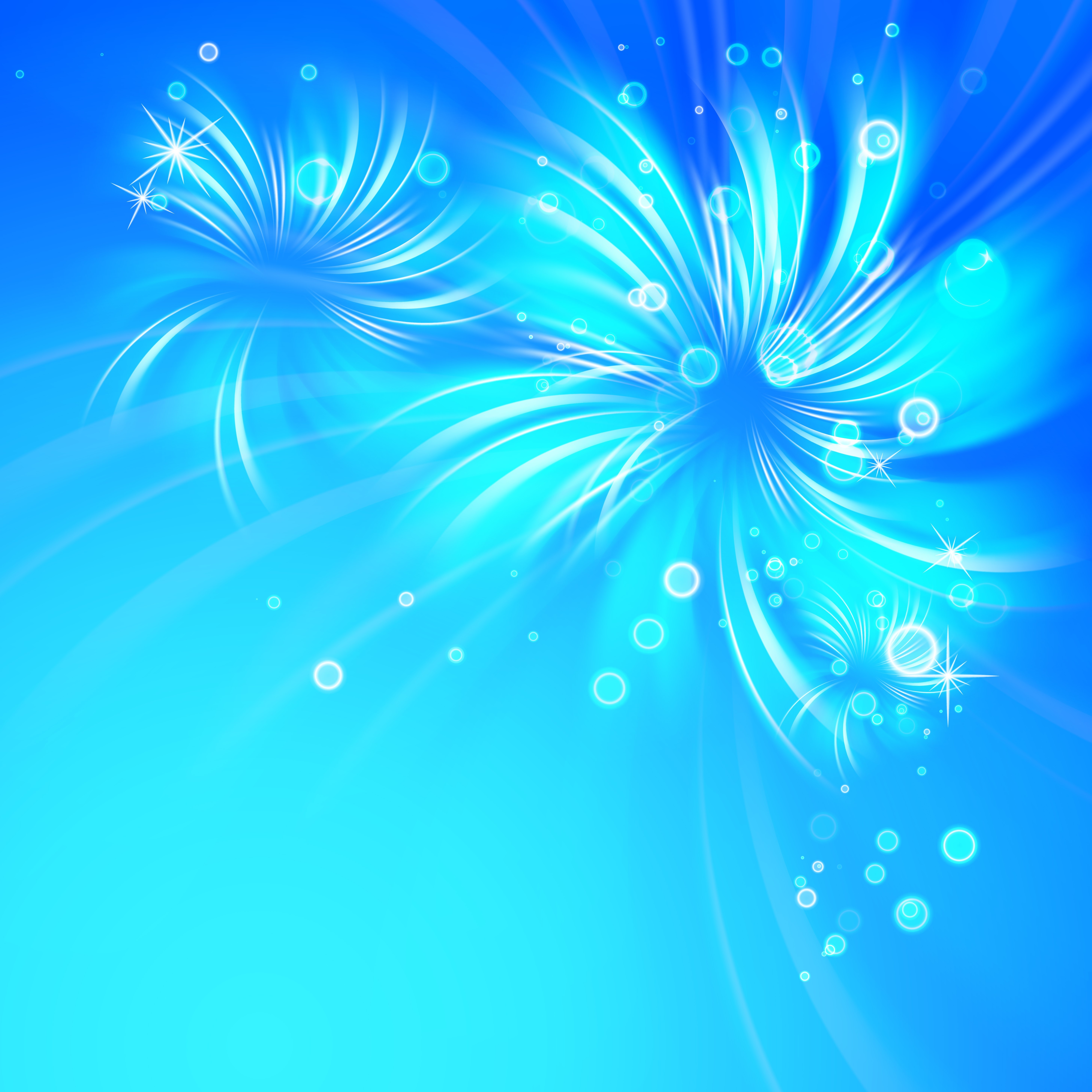 Abstract light blue fireworks and bubbles HD Wallpaper